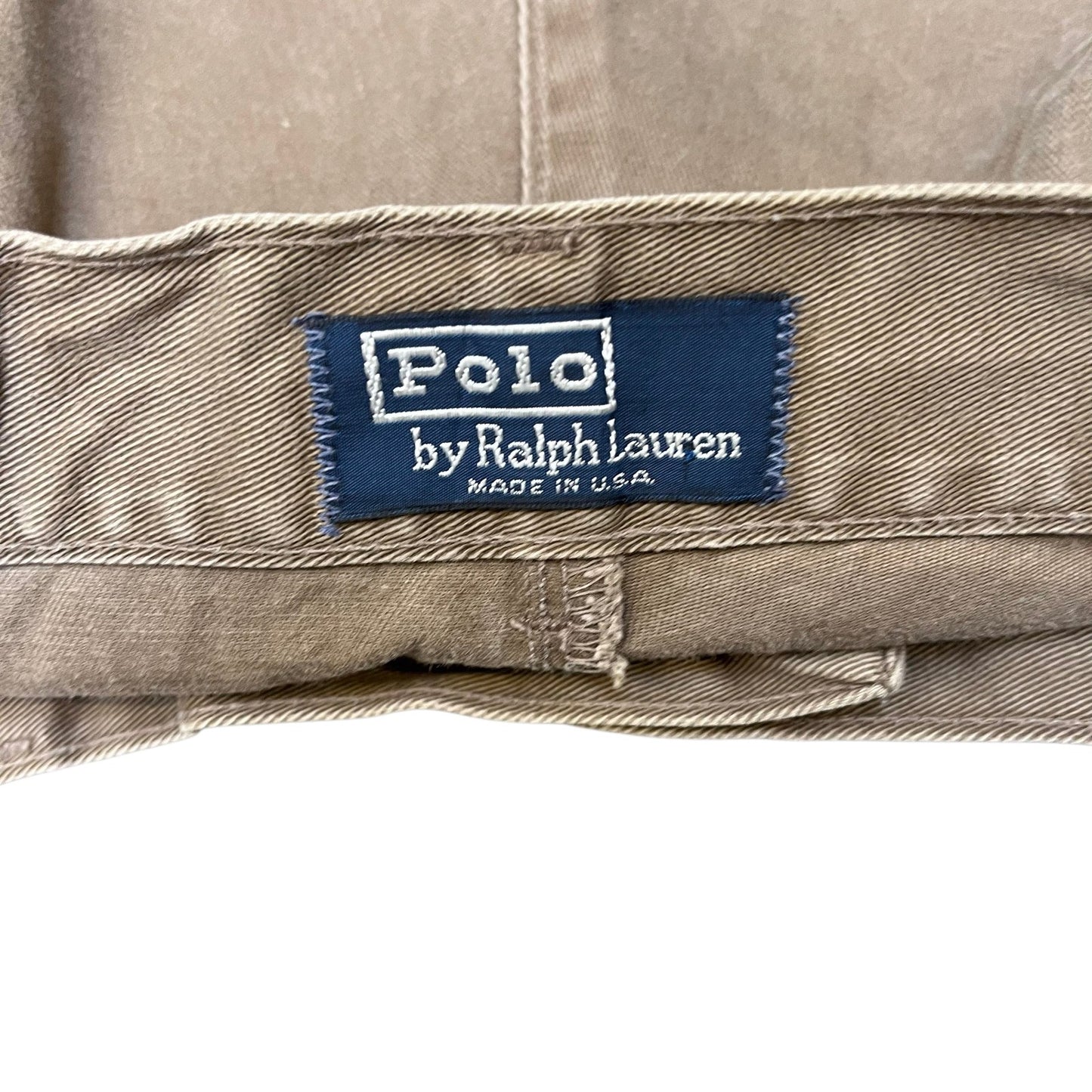Polo Ralph Lauren Chino Shorts Fits as Mens XL 35" Waist Brown Pleated Outdoor