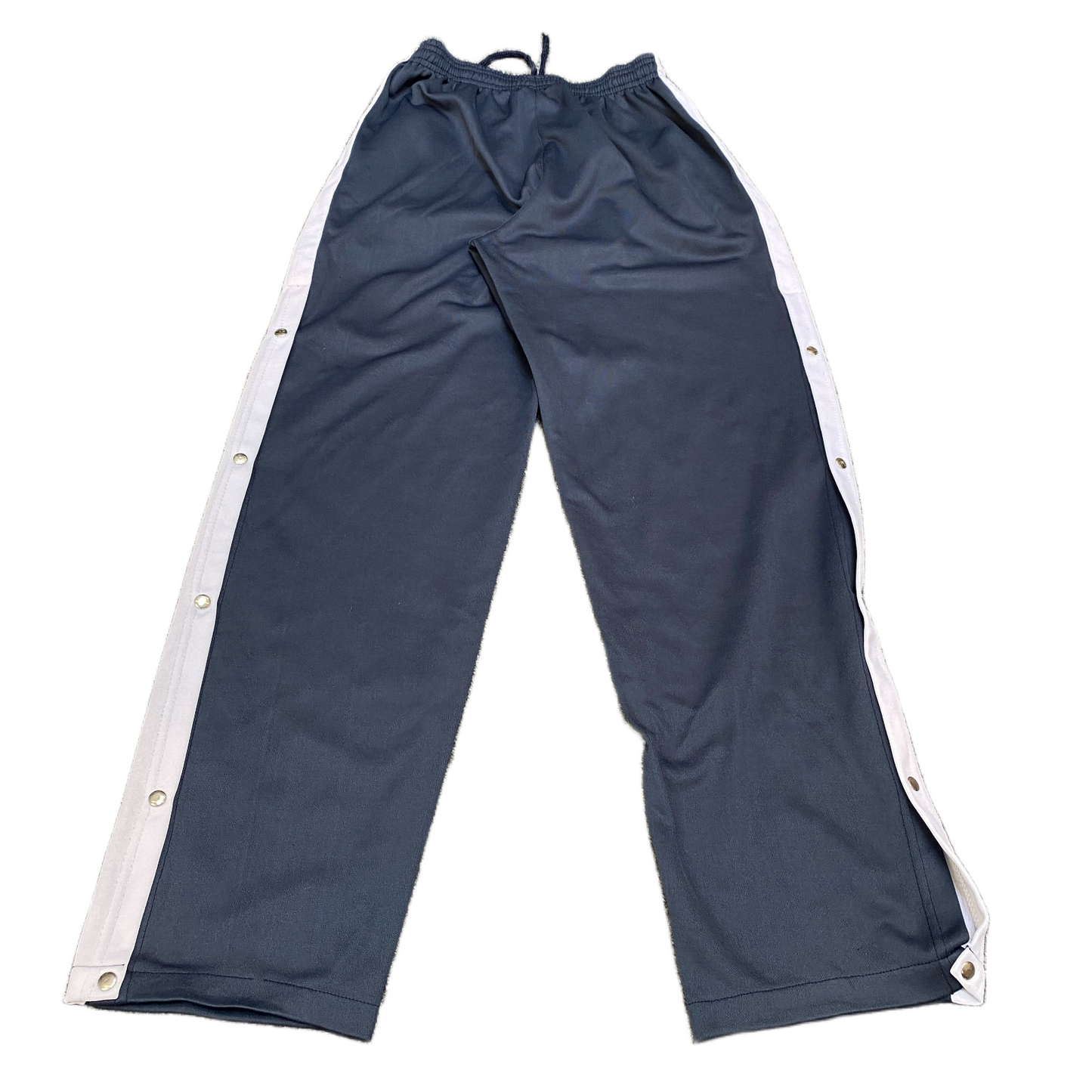 Active Joggers Fits as Womens 26" Waist Blue White Side Snap Drawstring Trousers