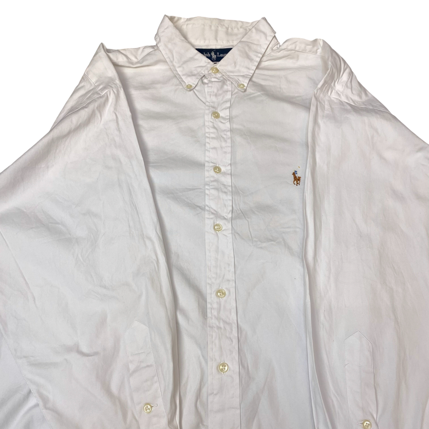 Ralph Lauren Formal Shirt Mens XL White Yarmouth Long Sleeve Pony Button Down