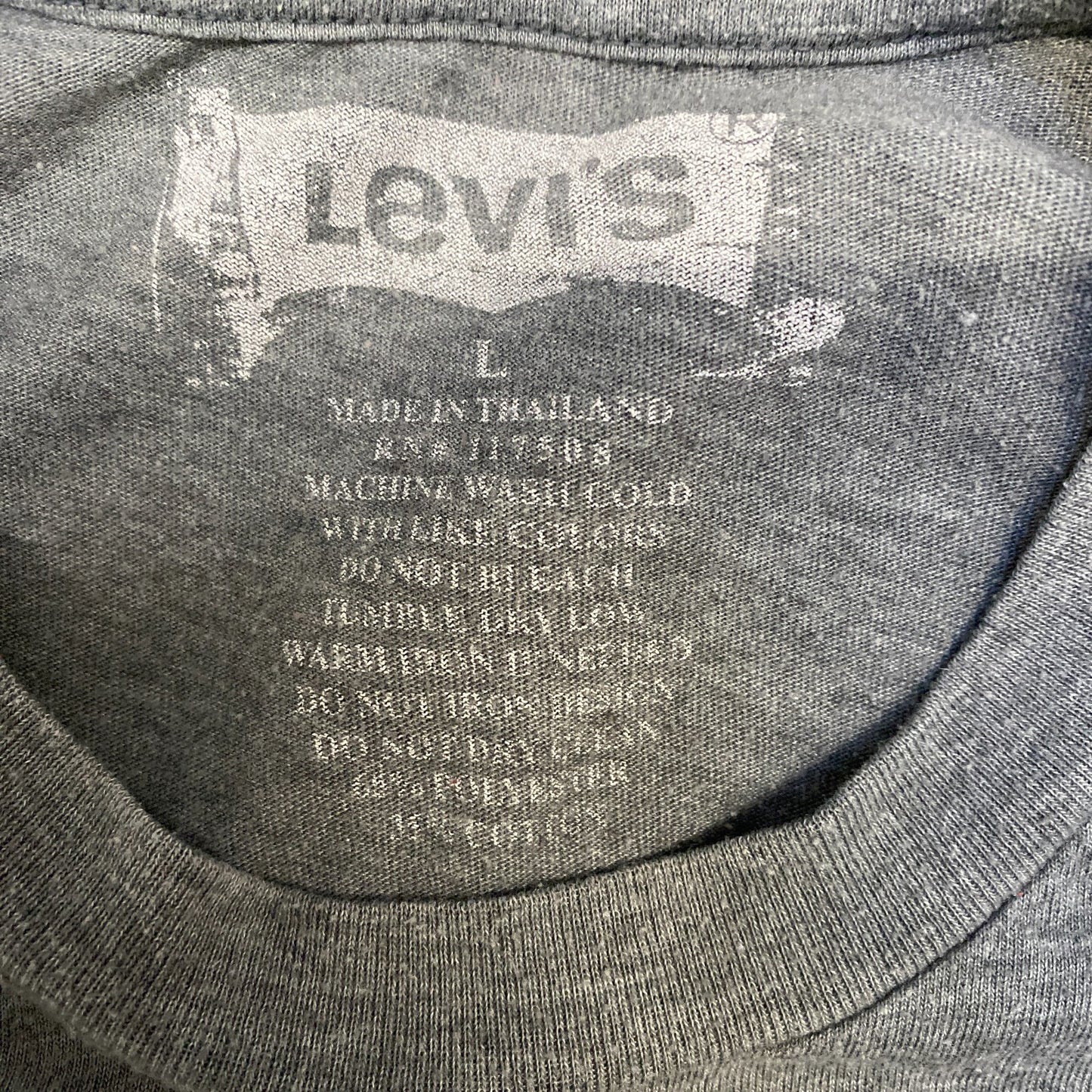 Levi's T-Shirt Womens L Grey American Flag Graphic Print Crew Neck Pullover Tee