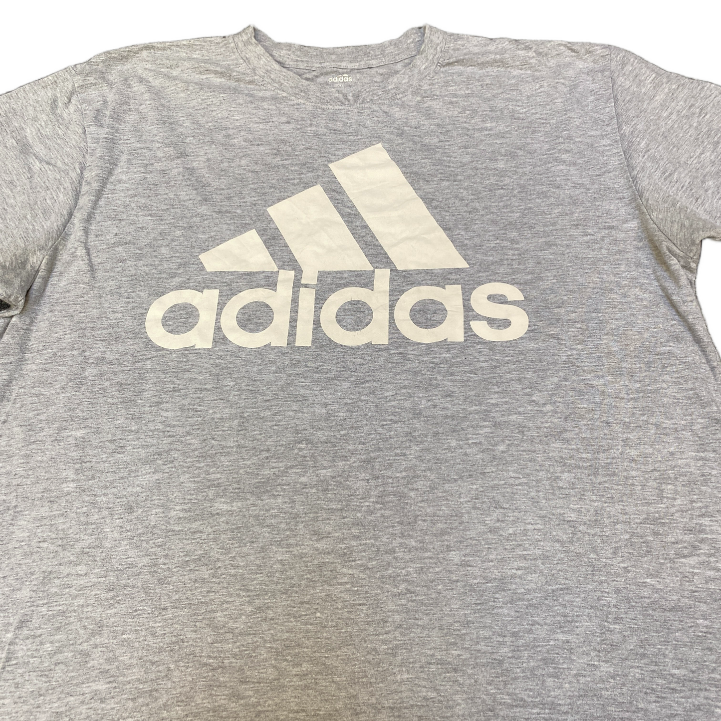 Adidas Essential Golf T-Shirt Womens XL Grey Heathered Big Logo Short Sleeve Tee