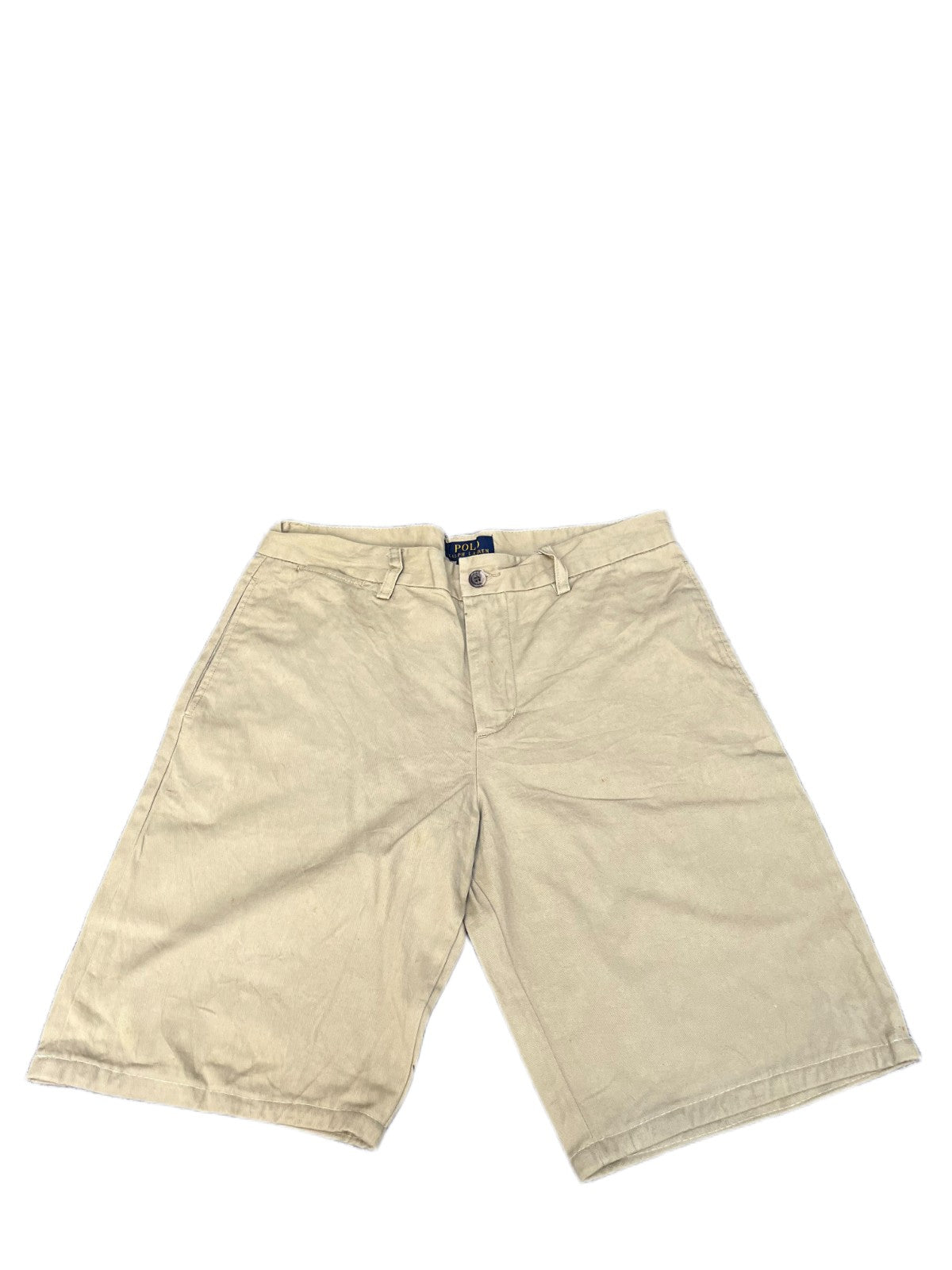 Polo Ralph Lauren Chino Shorts Fits as Womens Large 31" Waist Khaki Flat Front