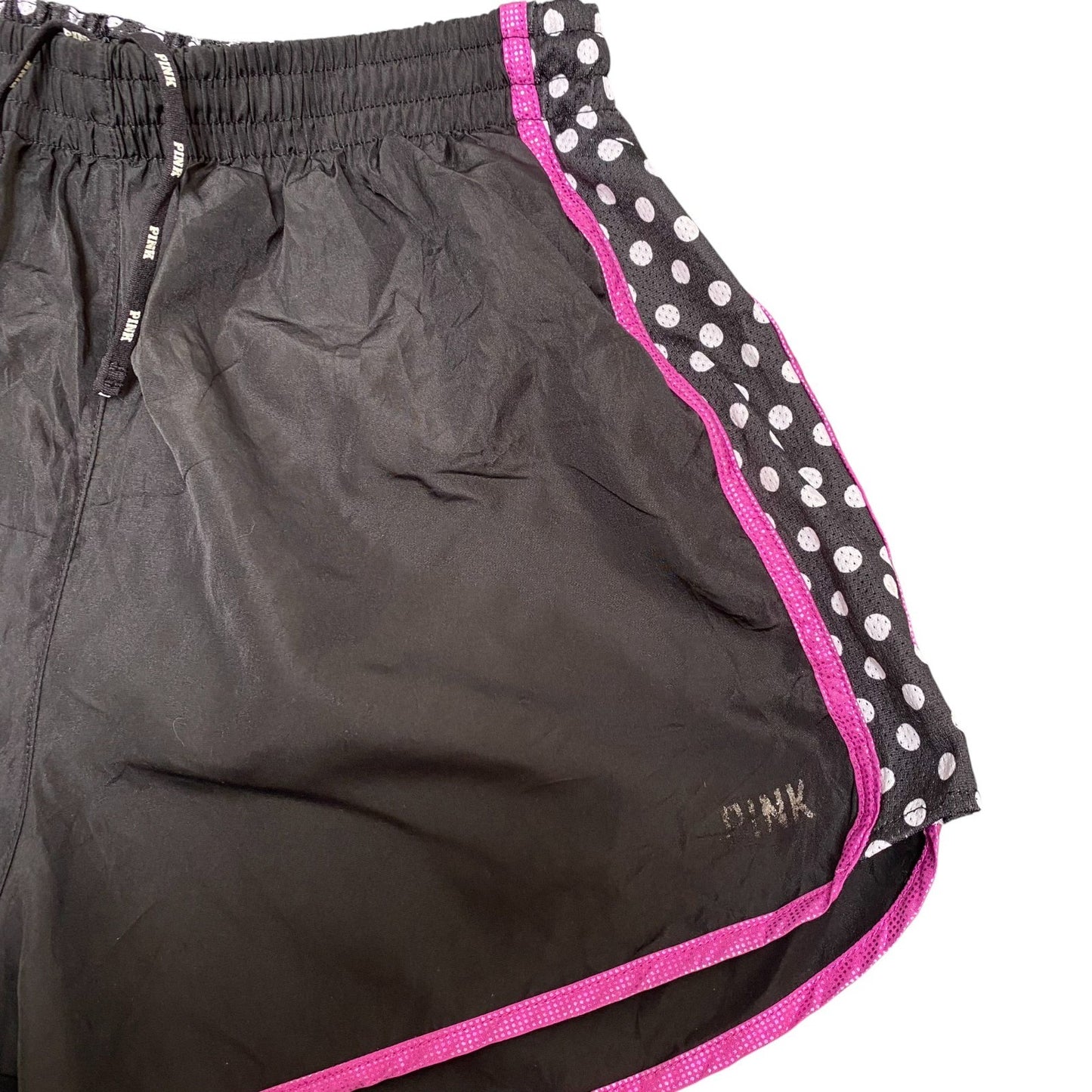 Pink Victoria's Secret Sprinter Shorts Womens Small Black Purple Polka Dot