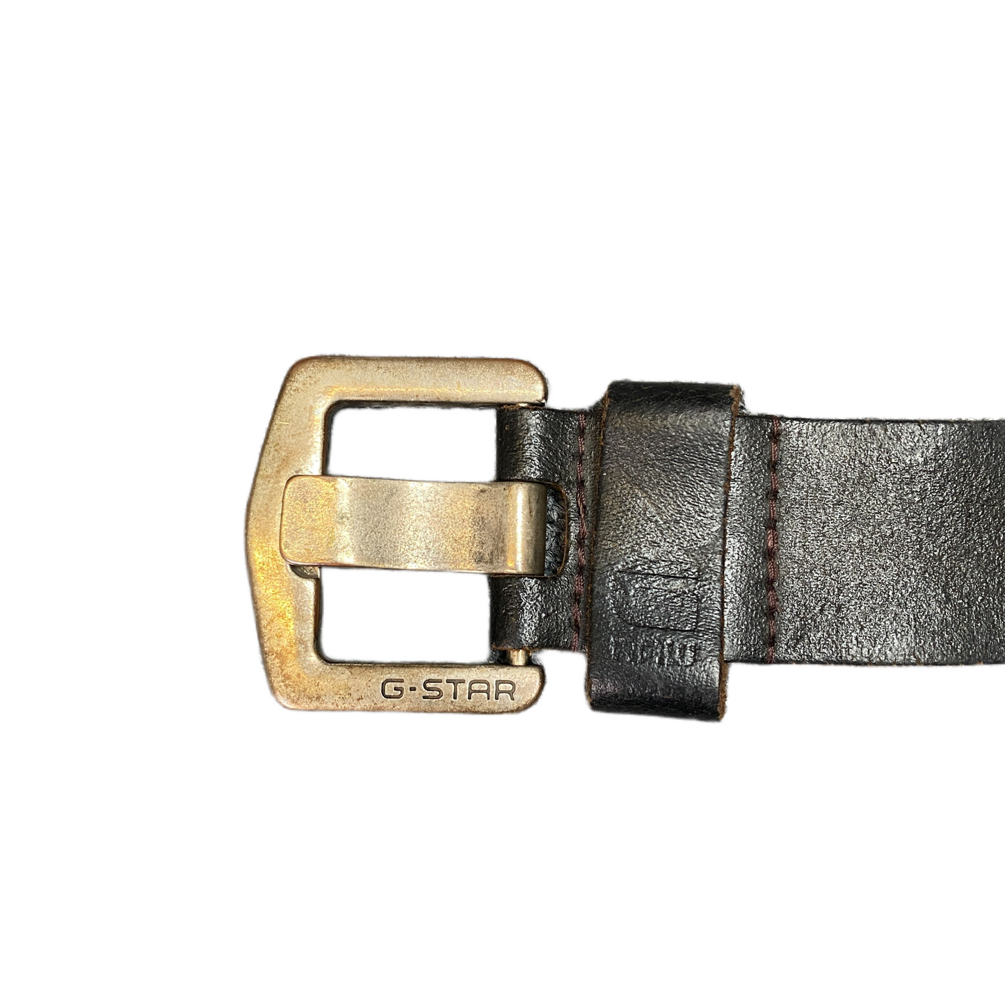 G-Star Waist Belt Mens Black Leather Adjustable Silver Pin Buckle 38 inches