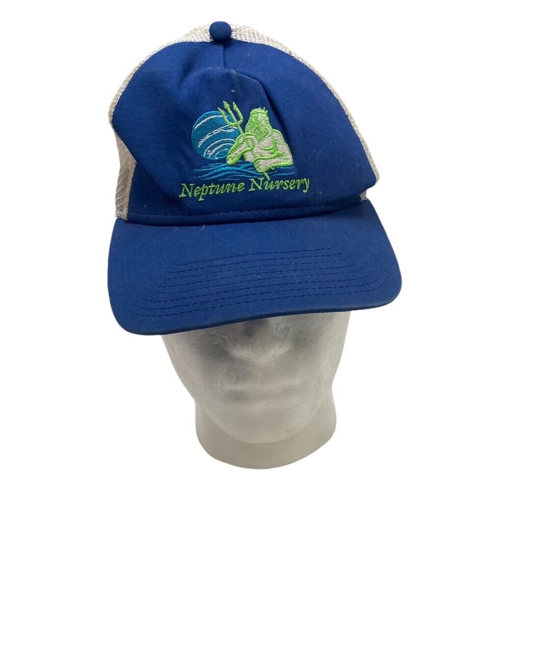 Neptune Nursery Blue Baseball Cap Adjustable Hat Embroidered Logo