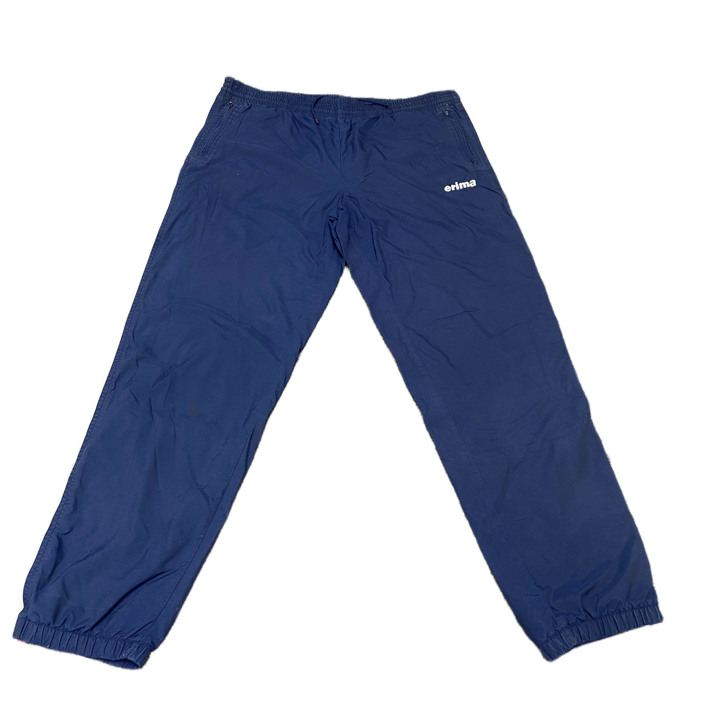 Erima Joggers Fits as Mens 38" Waist Navy Ankle Zip Drawstring Tapered Trousers
