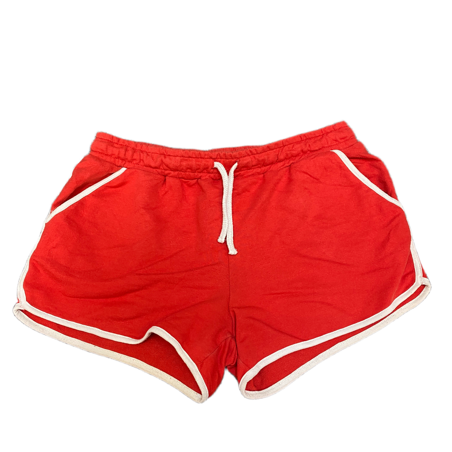 Running Sprinter Shorts Girls M 28" Waist Red Athletic Gym Workout Dolphin Hem