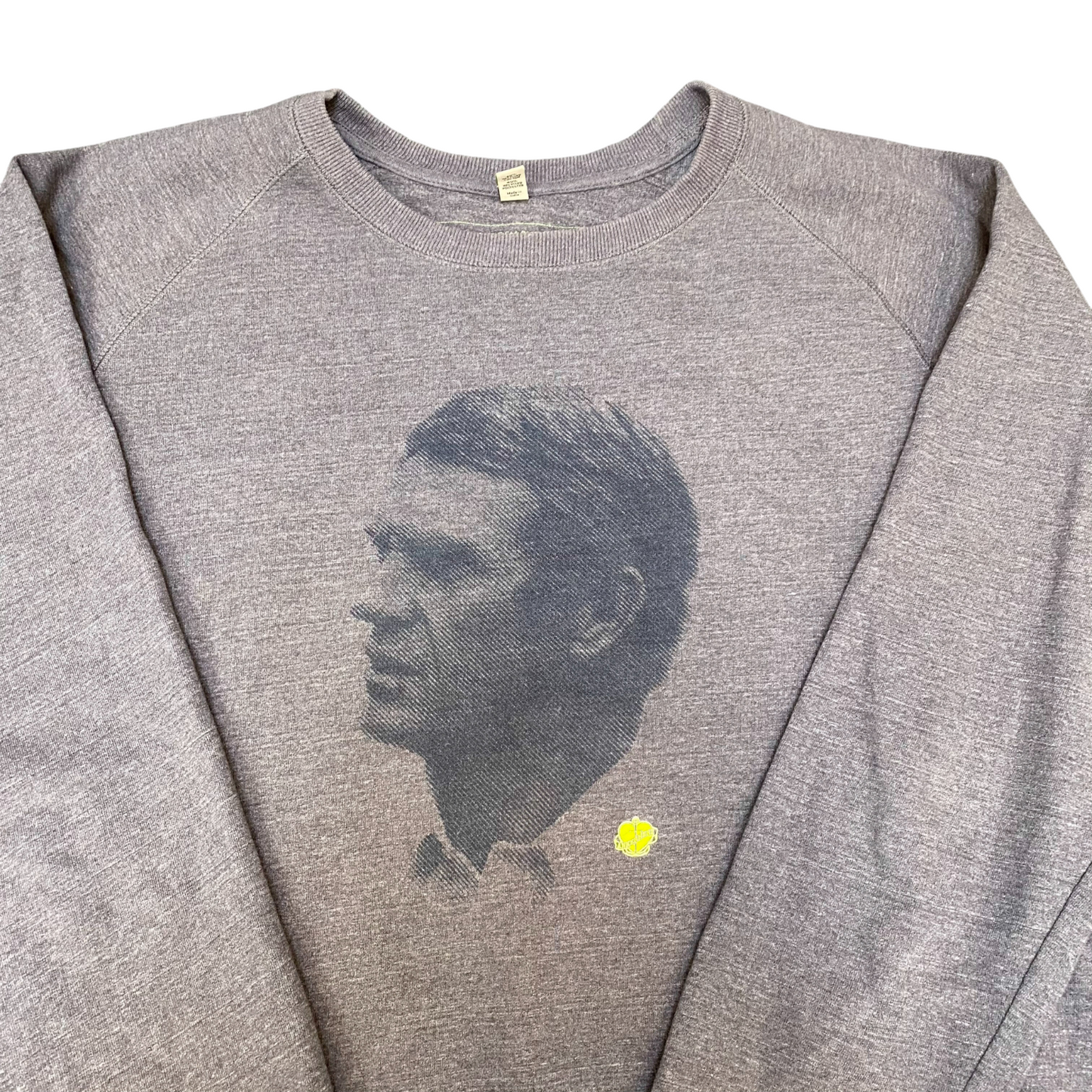 Mein McQueen Sweatshirt Mens XL Grey Long Raglan Sleeve Crew Neck Pullover Y2K