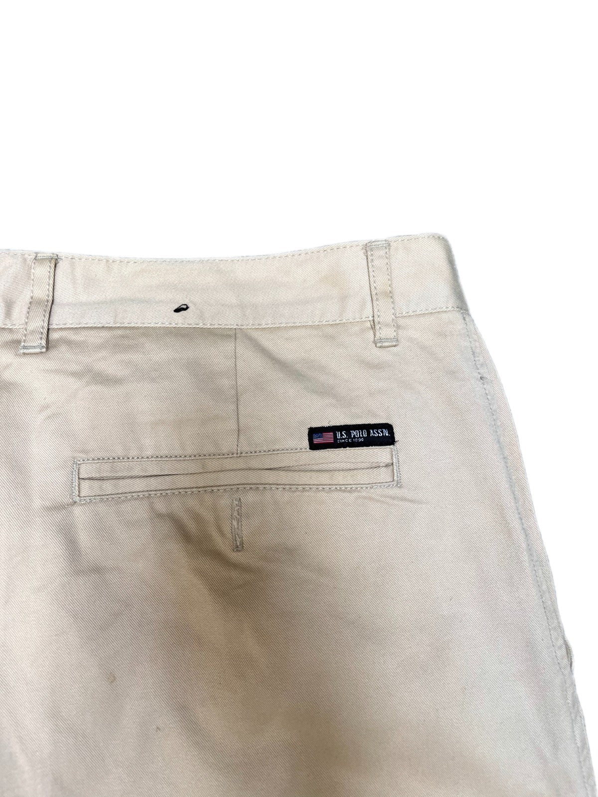 U.S. Polo Assn. Classic Chino Shorts Fits as Mens XL 37" Waist Beige Flat Front