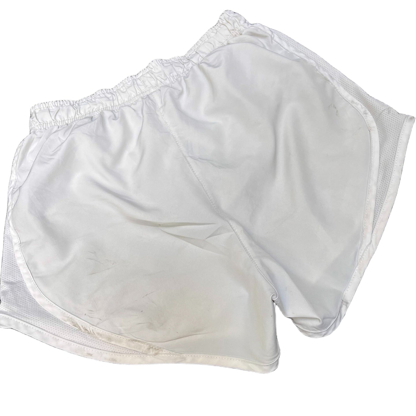 Nike Dri-FIT Running Sprinter Shorts Fits as Women S 24" Waist White Dolphin Hem