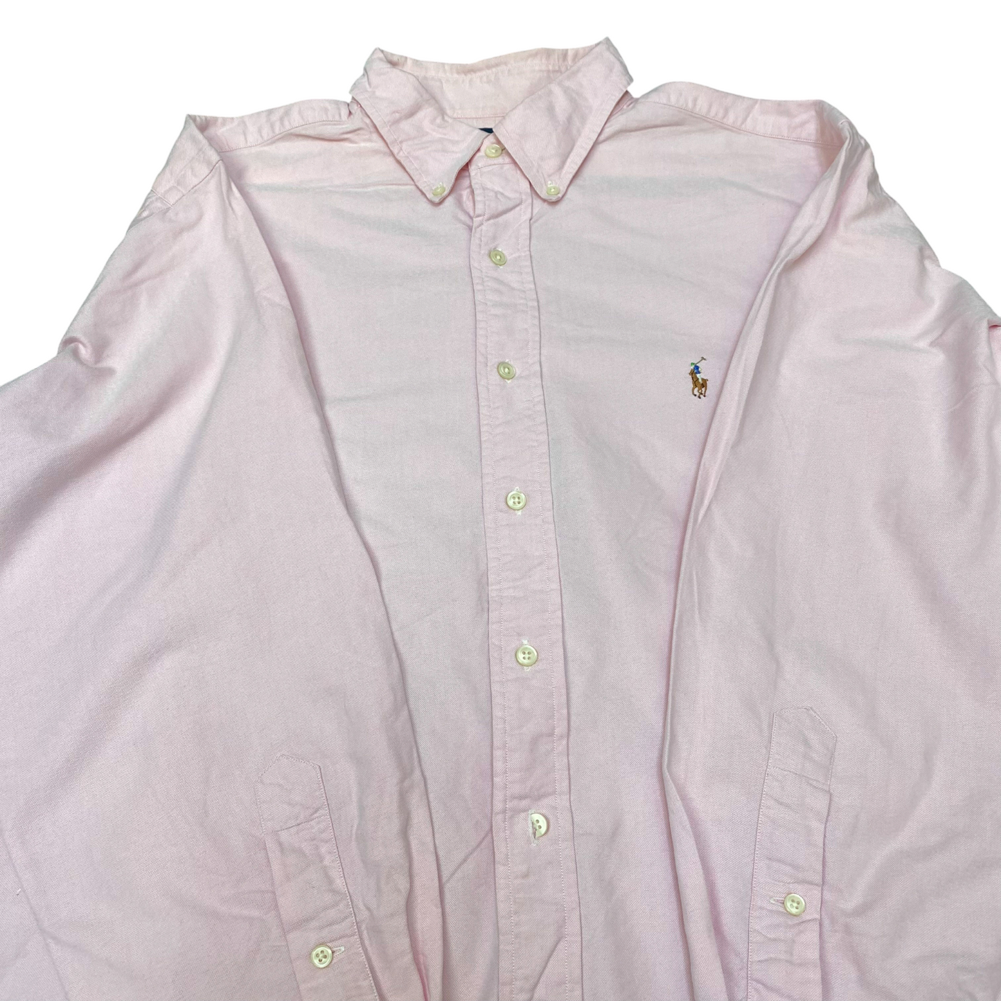 Ralph Lauren Formal Shirt Mens XL Pink Classic FIt Long Sleeve Pony Button Down