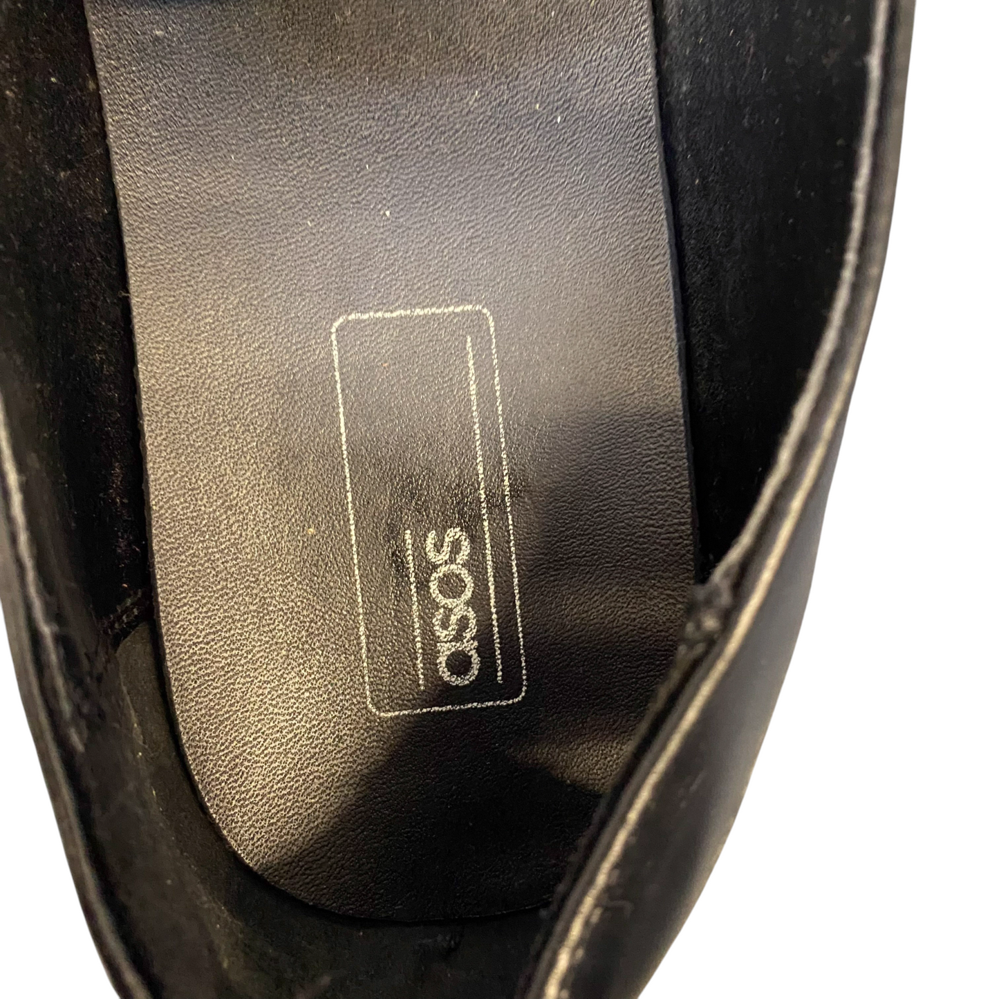 ASOS Horsebit Loafers Mens UK Size 9 Black Faux Patent Leather Formal Slip On