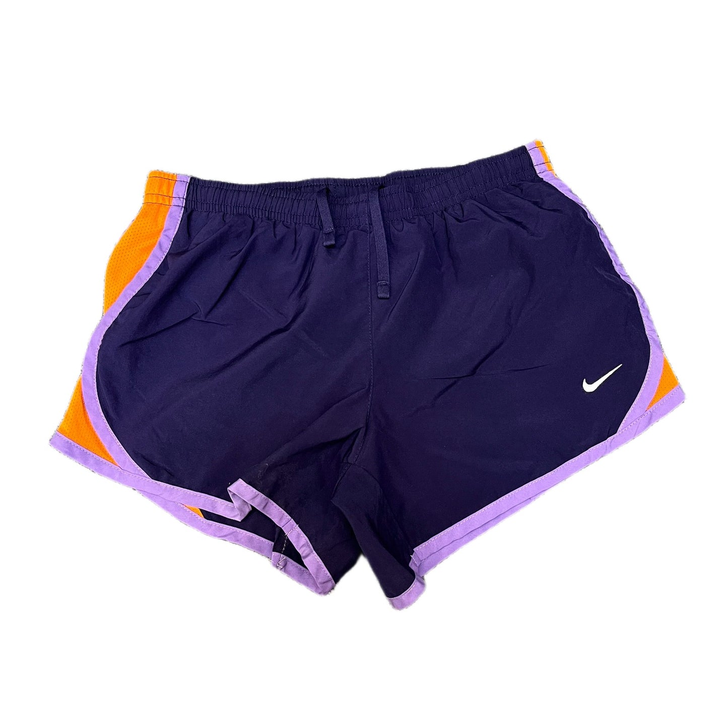 Nike Dri-FIT Running Shorts Fits as Womens S 24" Waist Purple Orange Dolphin Hem