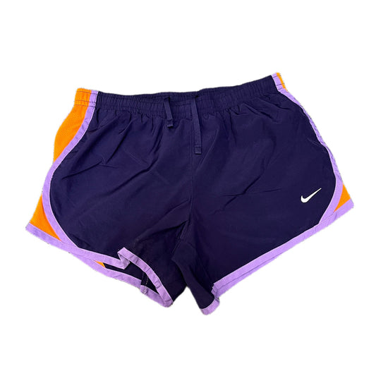 Nike Dri-FIT Running Shorts Fits as Womens S 24" Waist Purple Orange Dolphin Hem
