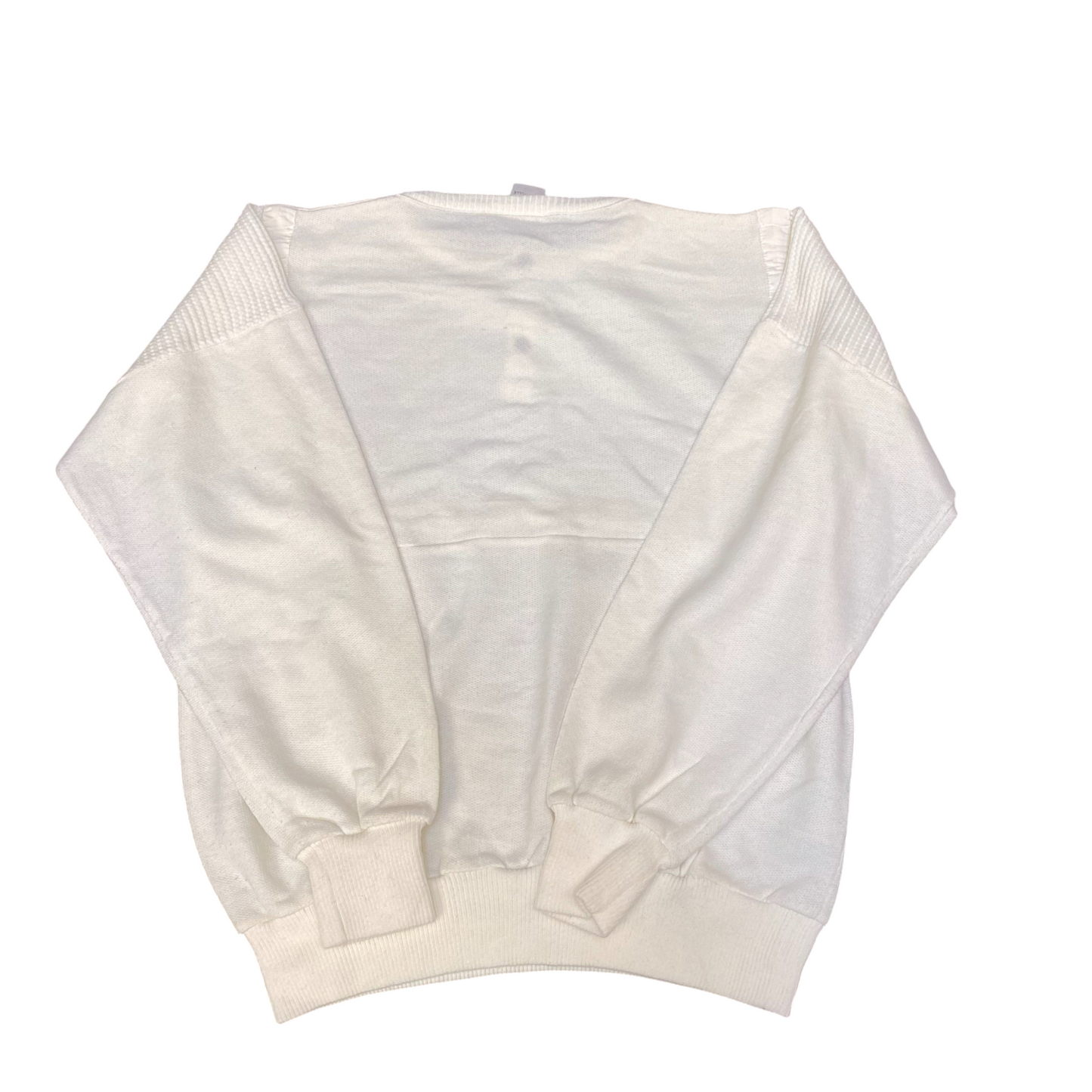 Sweatshirt Mens Medium White Long Raglan Sleeve Henley Neck Pullover Outdoor