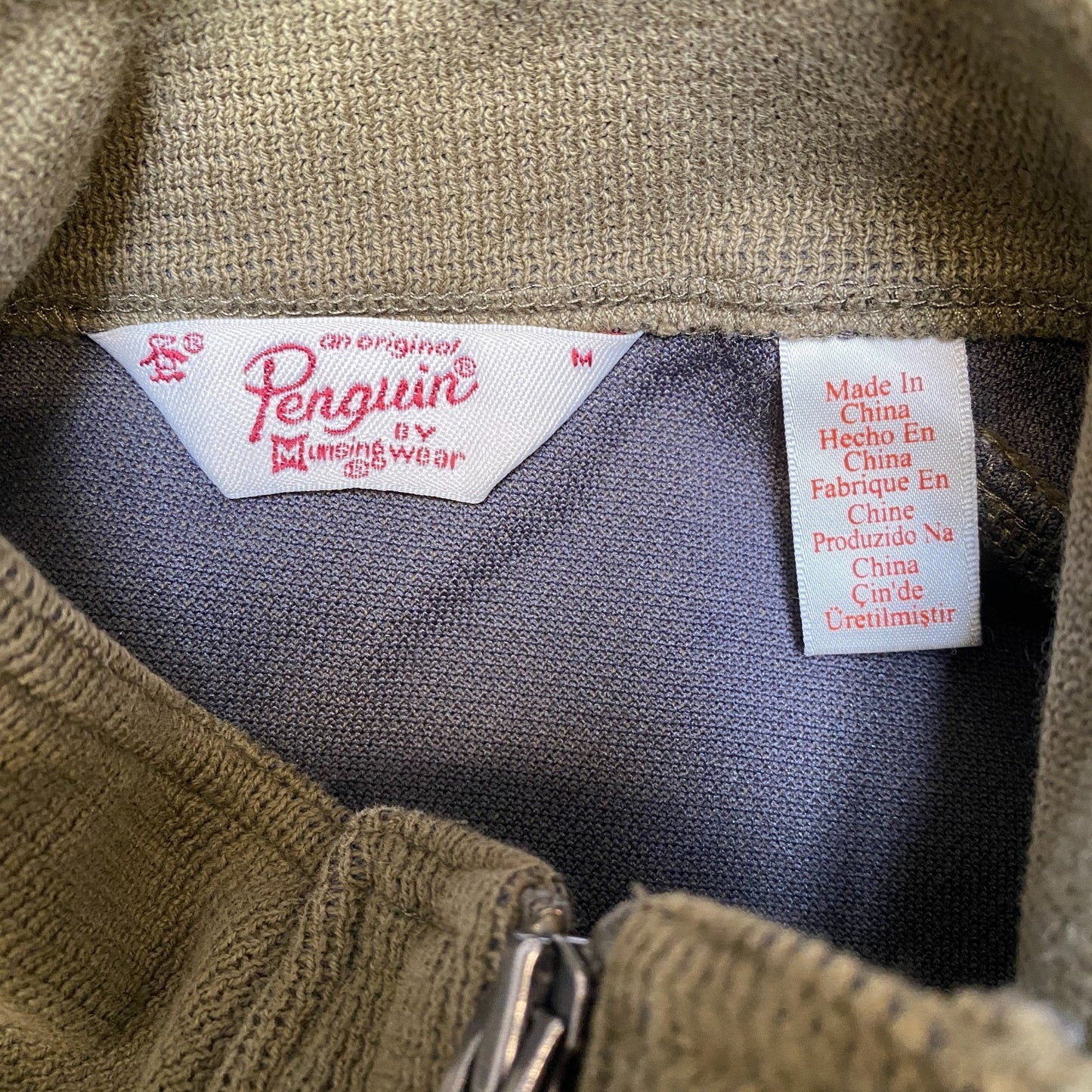 Penguin Utility Field Jacket Mens M Green Detailed Pockets Long Sleeve Full Zip