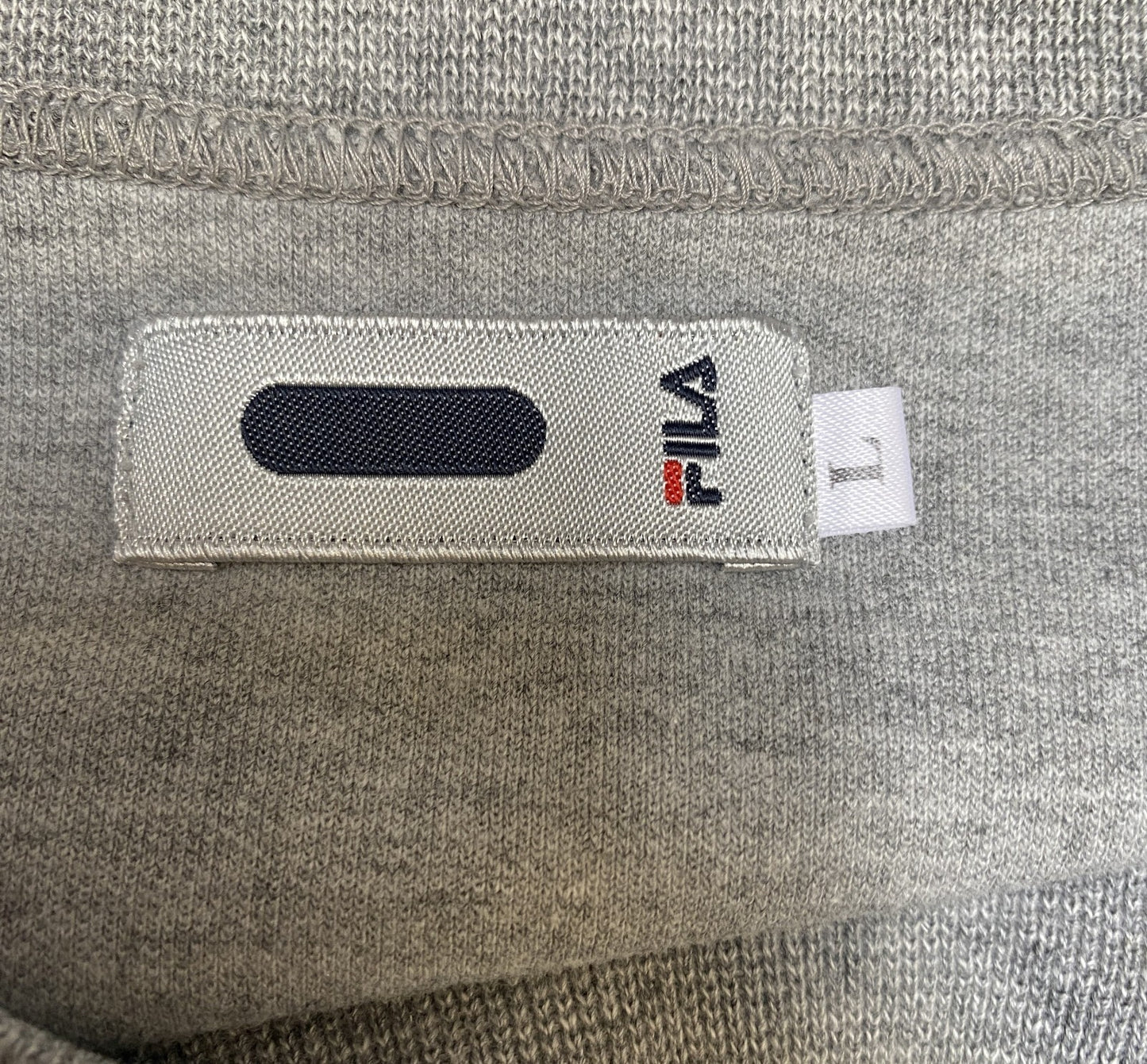 Fila Sweatshirt Mens Large Grey International Biella Italia Ribbed Hem Pullover