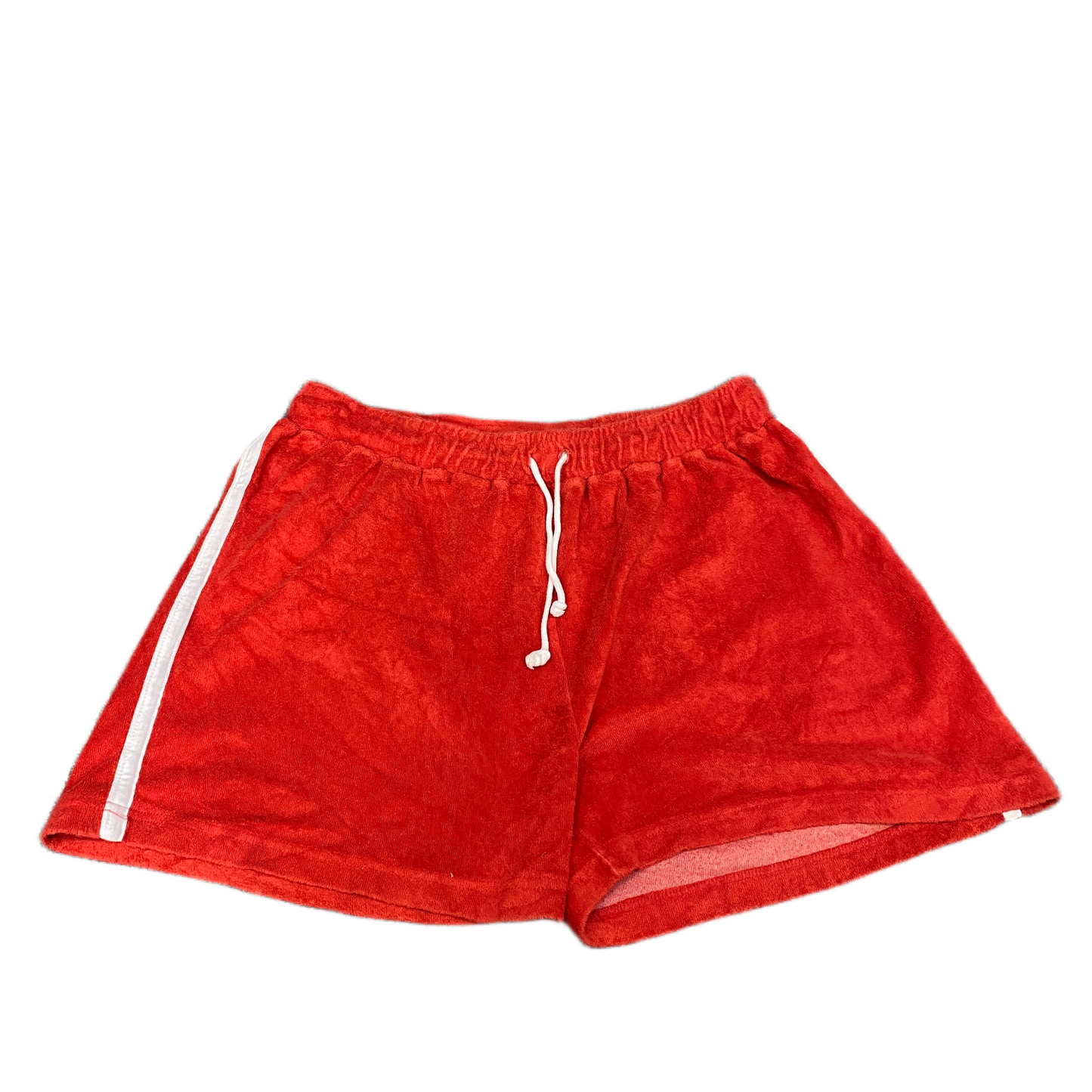 Running Sprinter Shorts Womens L 30" Waist Orange Terry Cloth Athletic Workout