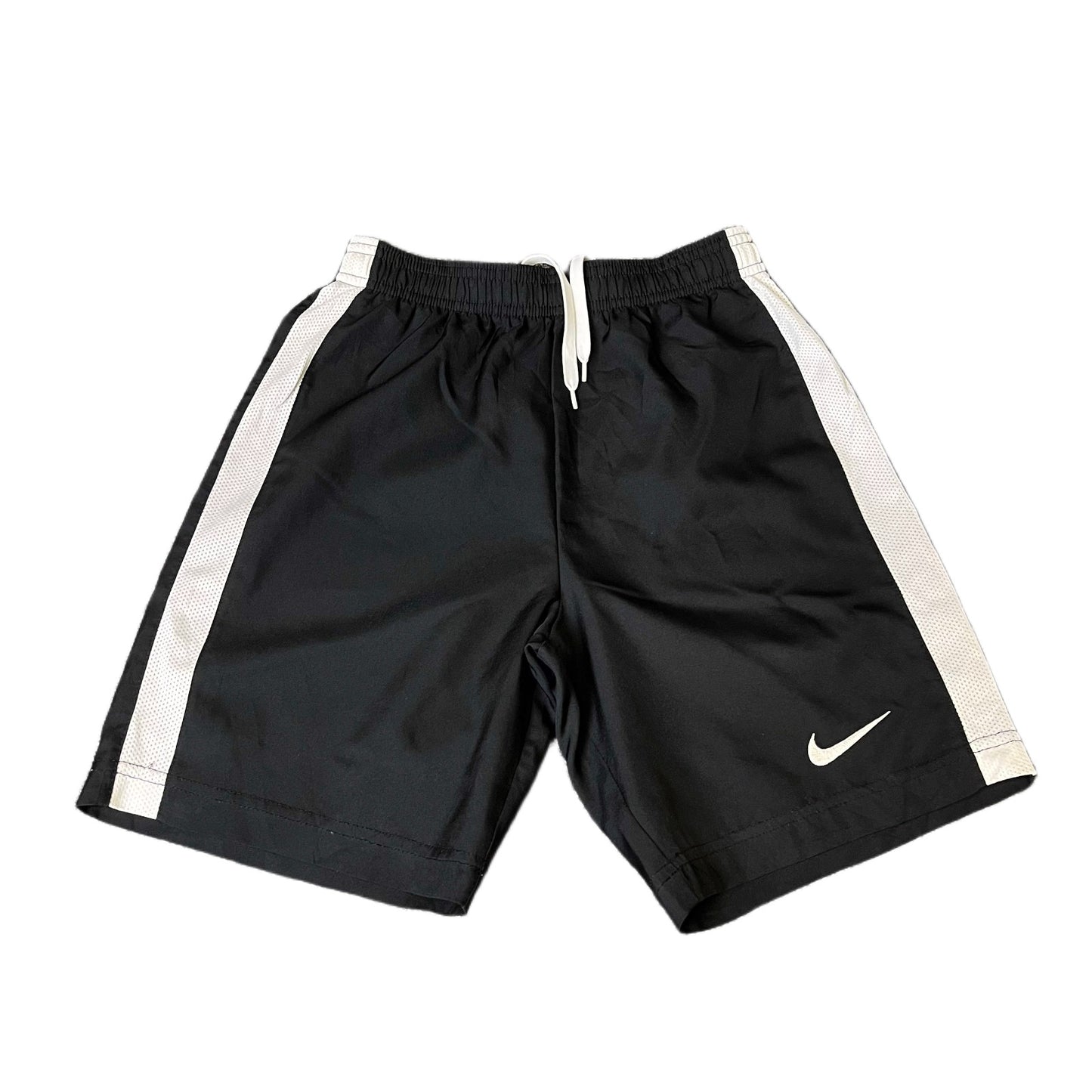 Nike Athletic Shorts Fits as Men XS 22" Waist Black White Performance Drawstring