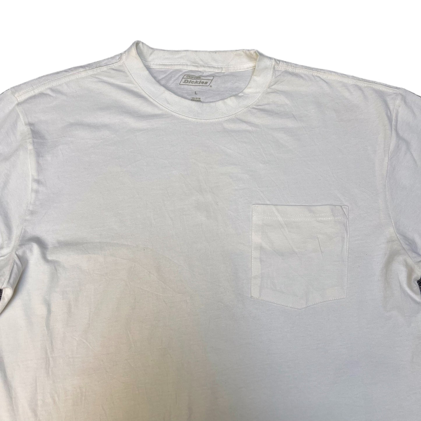 Genuine Dickies Pocket T-Shirt Mens Large White Short Sleeve Crewneck Summer Tee