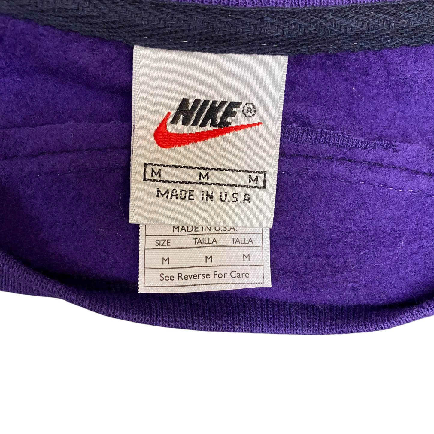 Nike Reworked Sweatshirt Mens M Red Purple Embroidered Spellout Logo Vintage Y2K