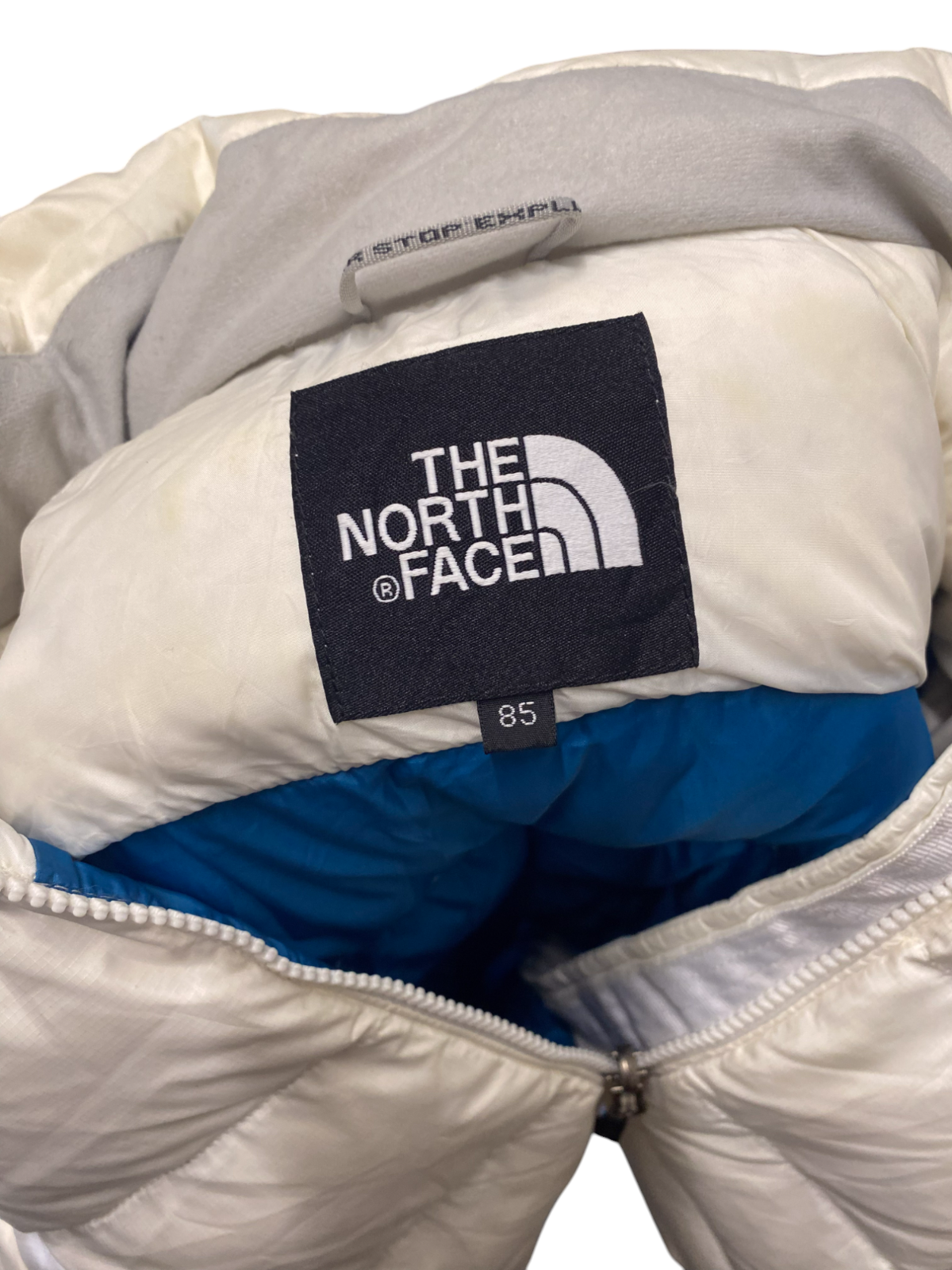 The North Face Nuptse 700 Down Puffer Jacket Women Medium White Softshell Zip Up