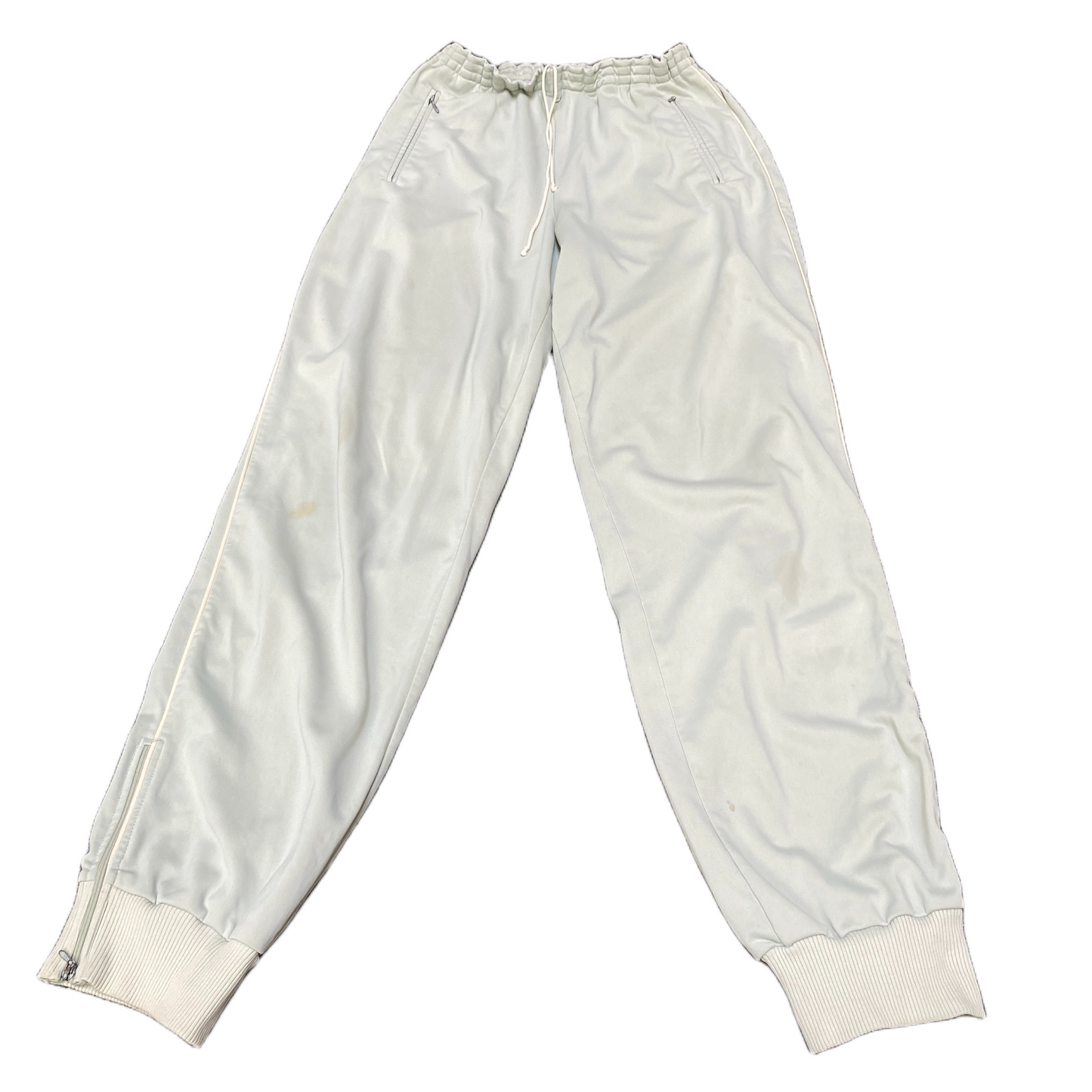 Jogger Fits as Womens 23" Waist White Lined Ankle Zip Drawstring Track Trouser