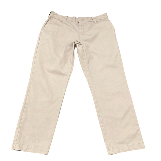 Dickies Trousers Men's Large Beige Slim Straight Fit Slash Pockets Workwear
