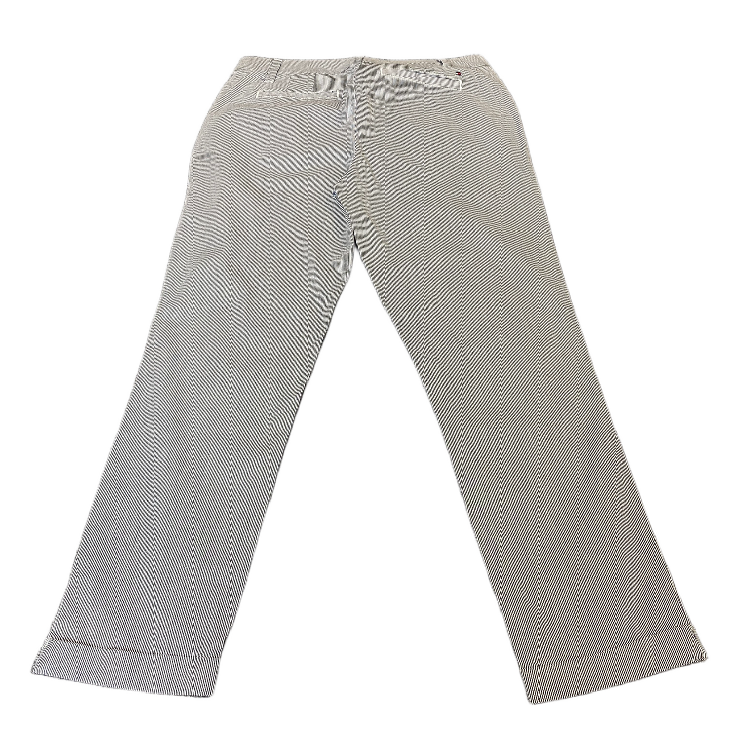 Tommy Hilfiger Joggers Fits as Women 32" Waist White Black Striped Chino Trouser