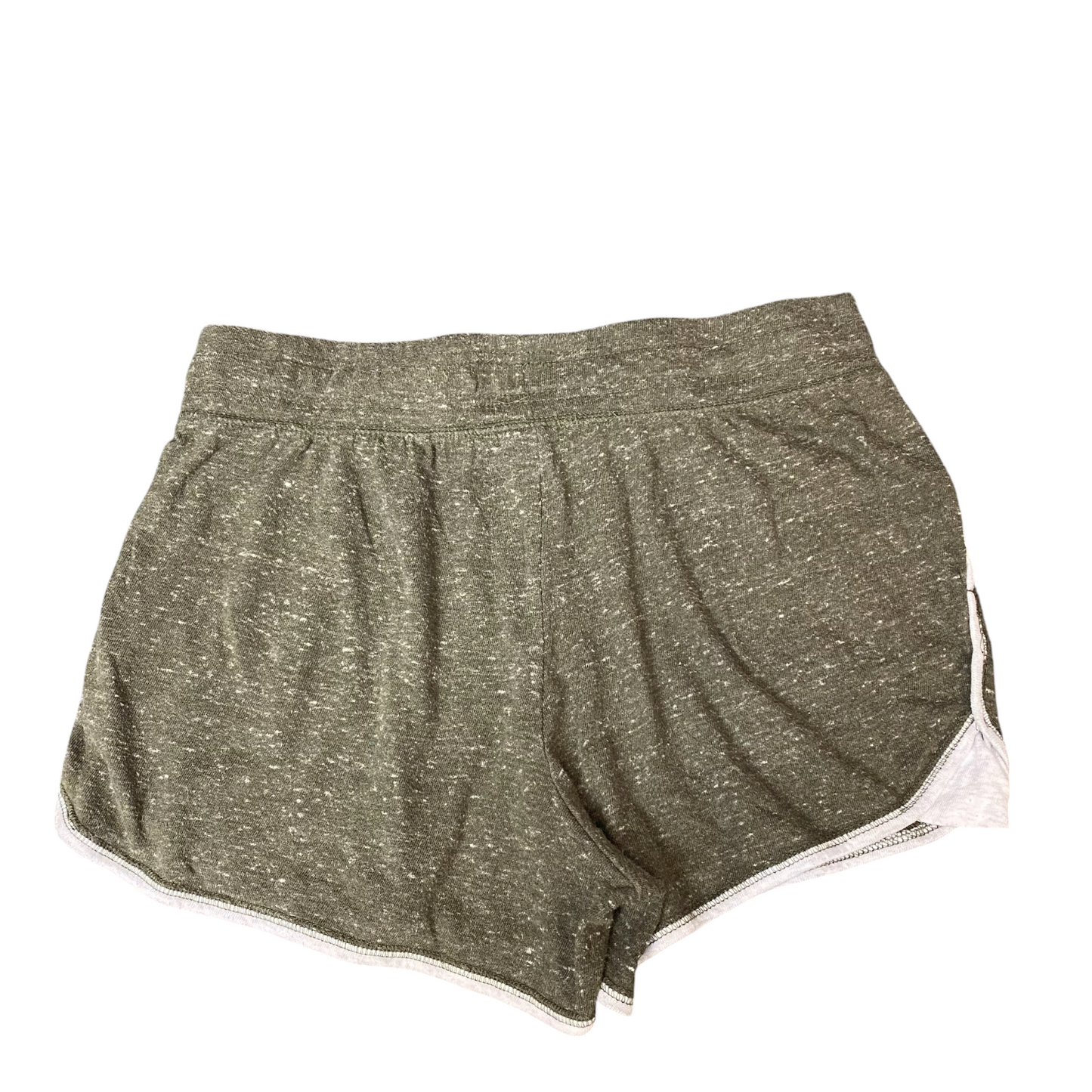 Running Sprinter Shorts Women L Green Heather Athletic Elastic Waist Dolphin Hem