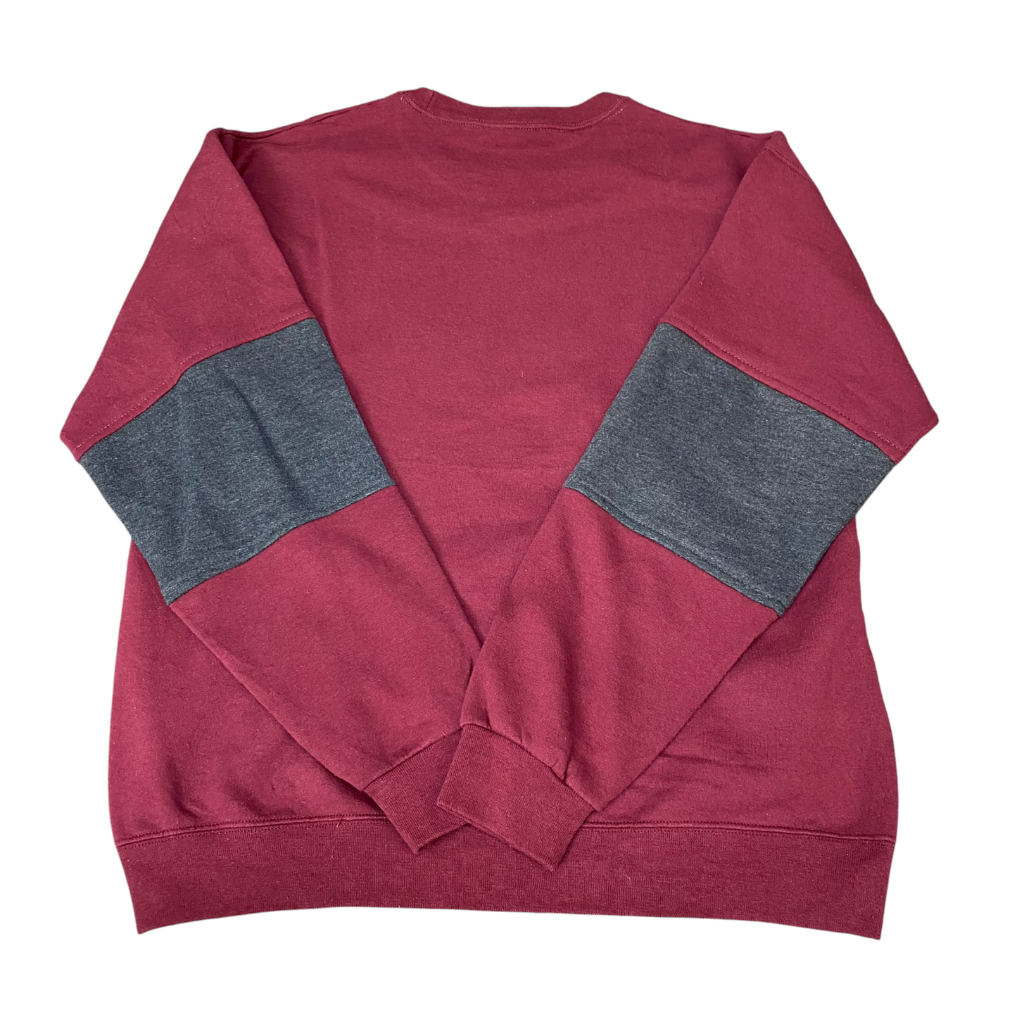 Nike Reworked Sweatshirt Men L Maroon Grey Embroidered Spellout Logo Vintage Y2K
