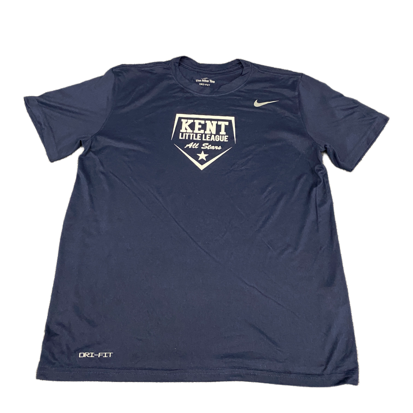 Nike Dri-FIT T-Shirt Fits as Mens M Navy Graphic Logo Short Sleeve