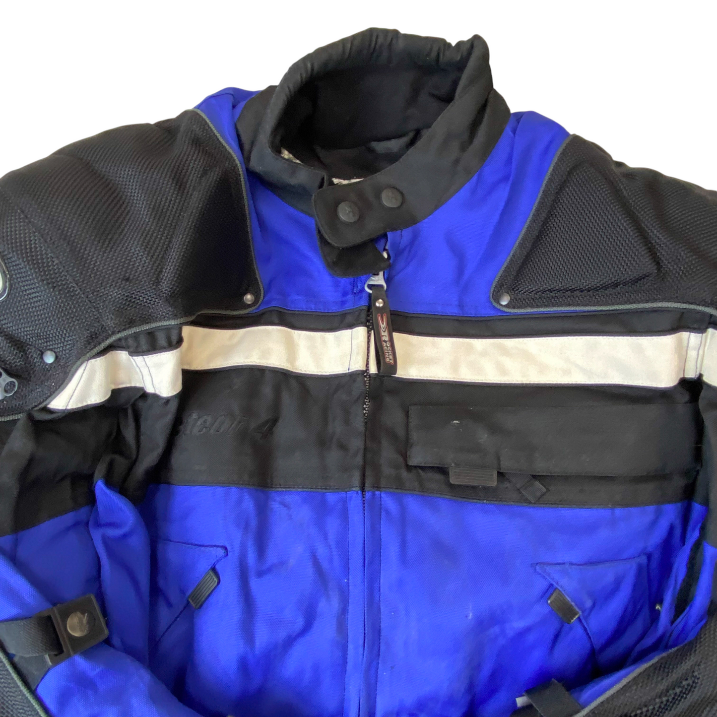 Joe Rocket Ballistic Series Blinded Motorcycle Jacket Mens S Black Blue Zip Up