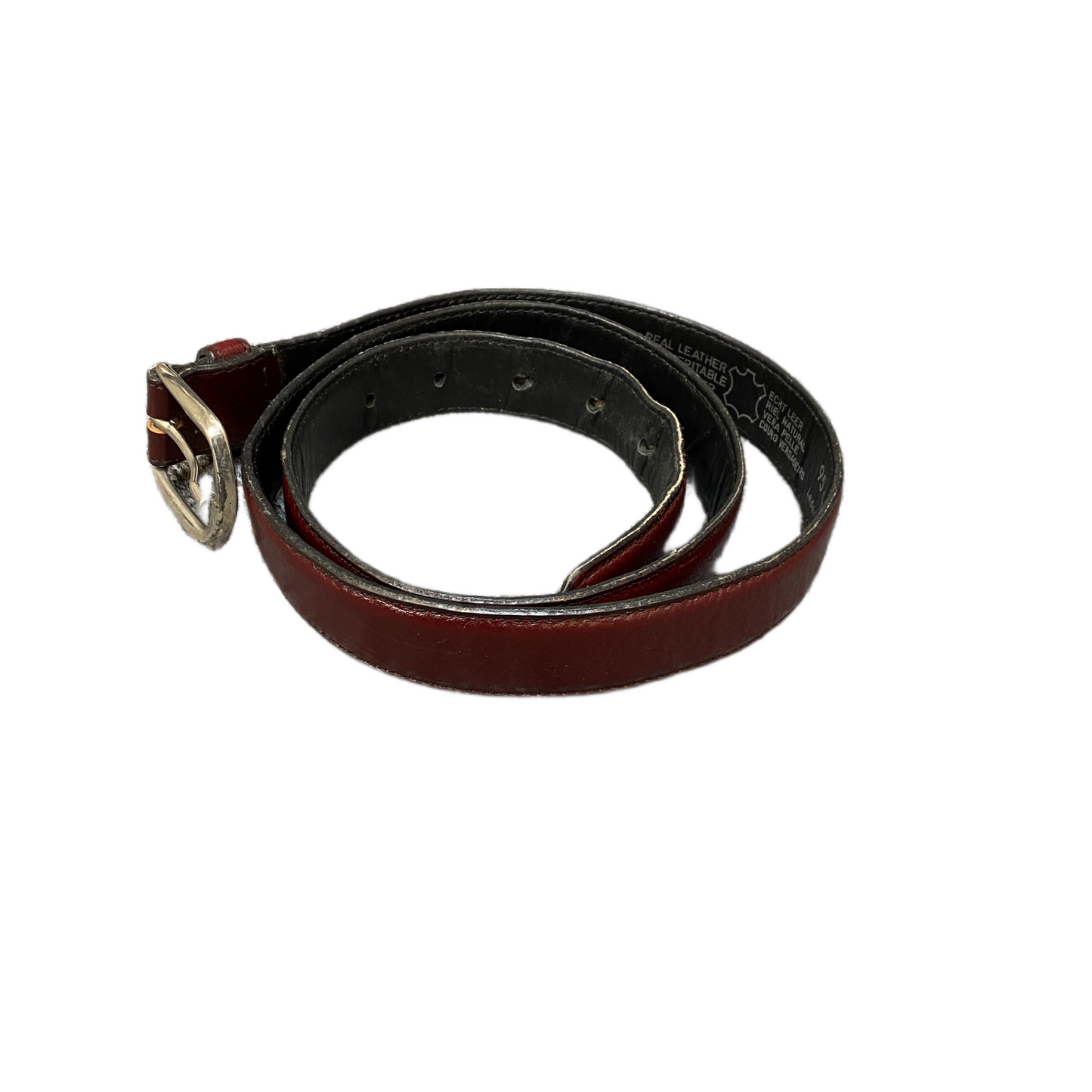 Westbury Waist Belt Mens Maroon Real Leather Adjustable Pin Buckle 40.5 inches