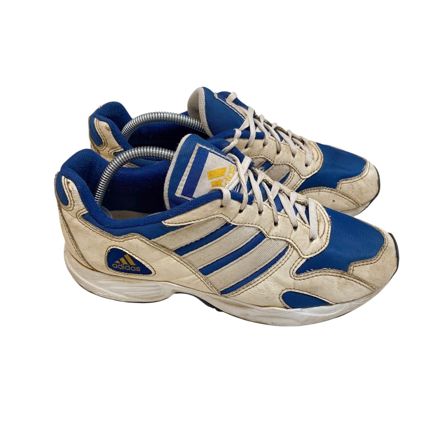 Adidas Running Sneakers Women's 7 White Blue Trainers Authentic Retro Athletic