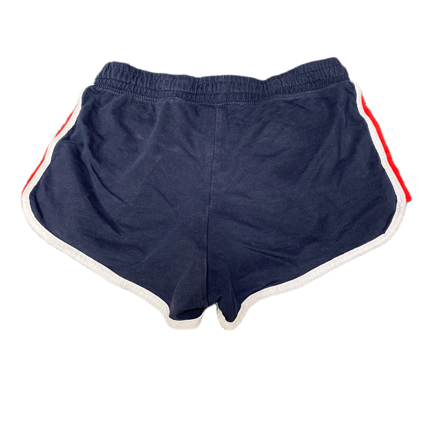 Running Sprinter Shorts Girls Small 25" Waist Blue Red Drawstring Dolphin Hem