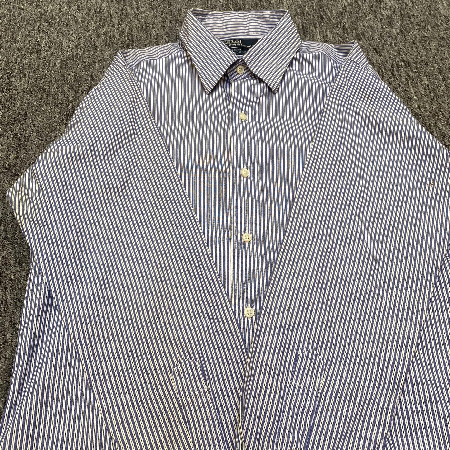 Polo Ralph Lauren Lowell Shirt Men's XXL Blue Striped Long Sleeve Button Down