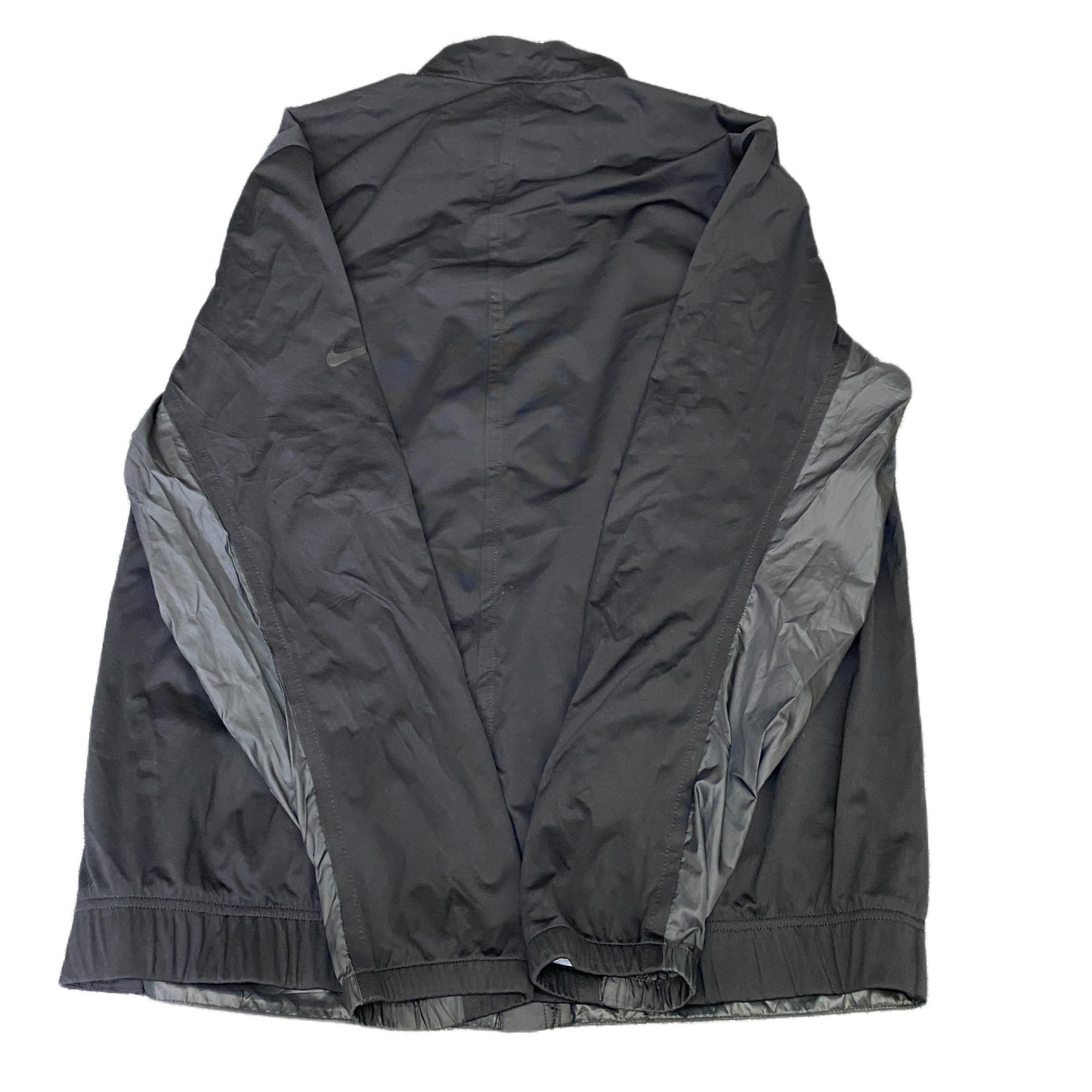 Nike Shield Windbreaker Jacket Mens Large Black Grey Long Sleeve Snap Inside Zip