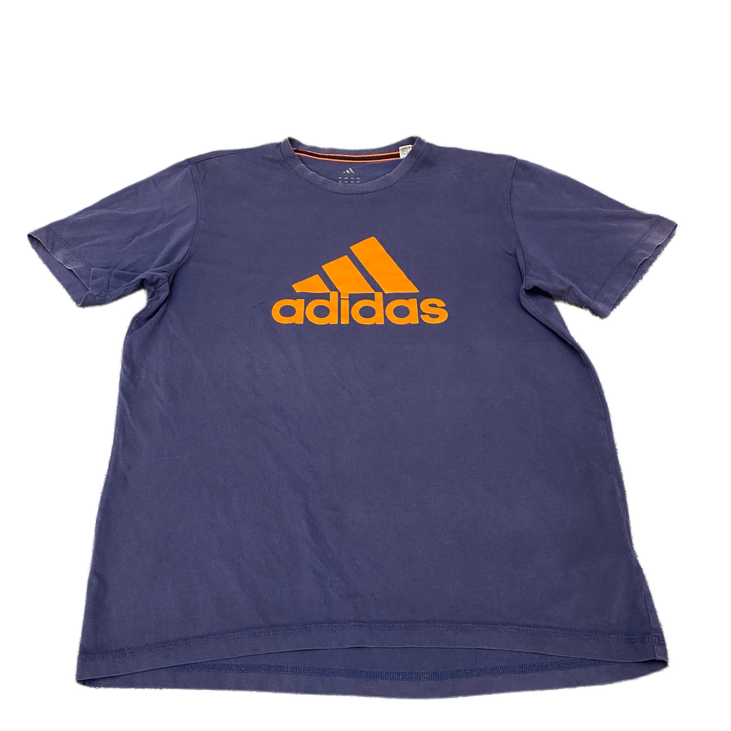 Adidas Climalite T-Shirt Womens Large Navy Graphic Print Cotton Short Sleeve