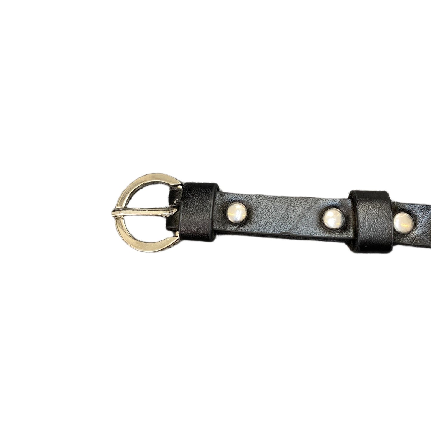 Waist Belt Womens Black Faux Leather Punk Goth Studded O-Ring Buckle 43.5 Inches