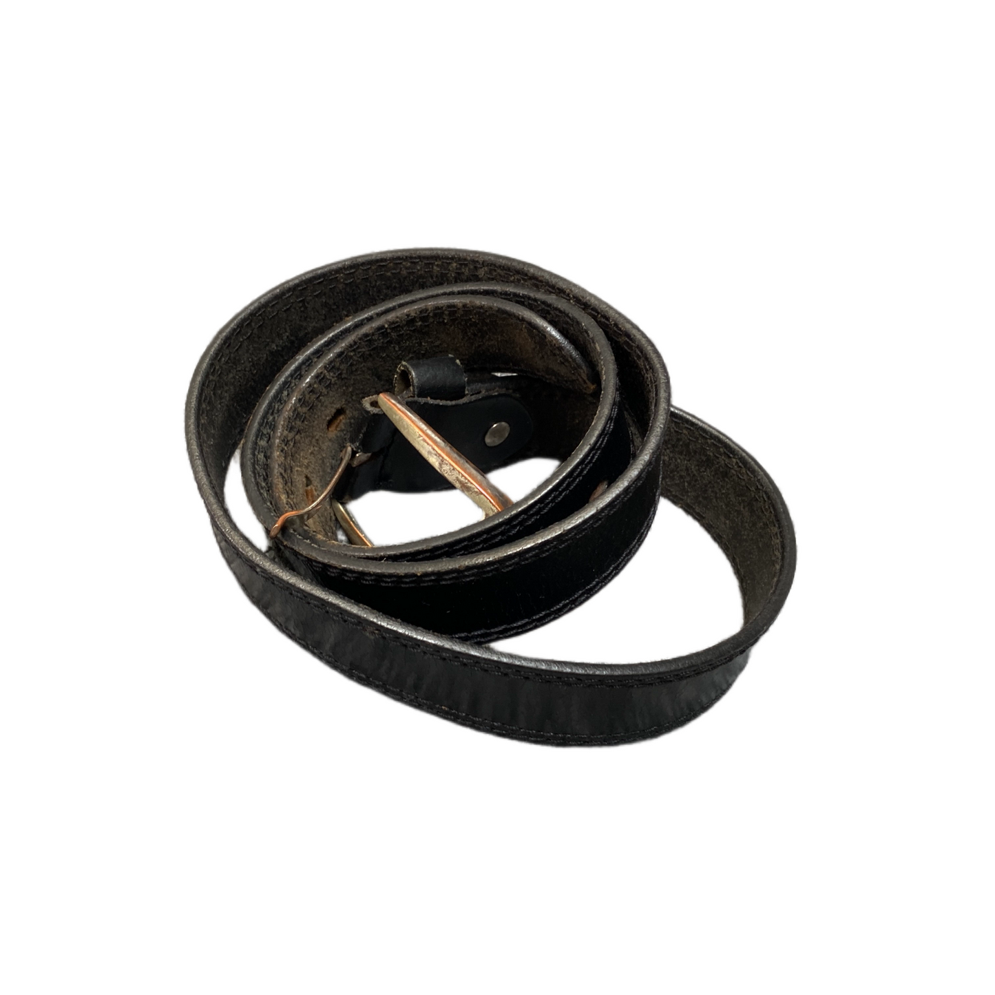Waist Belt Mens Black Leather Adjustable Classic Silver Pin Buckle 41 inches
