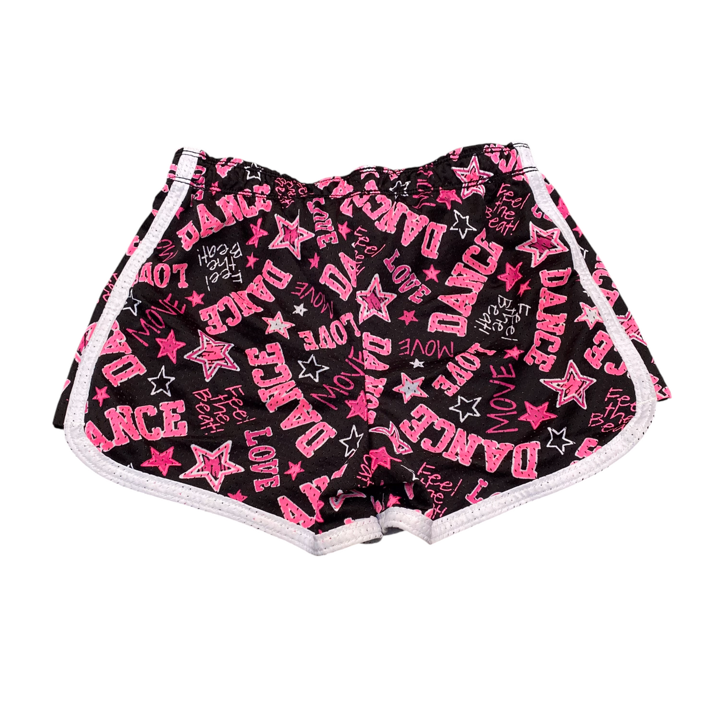Dance Lot Shorts Womens Size 23W Black Pink Printed Elastic Waist Athletic Fit