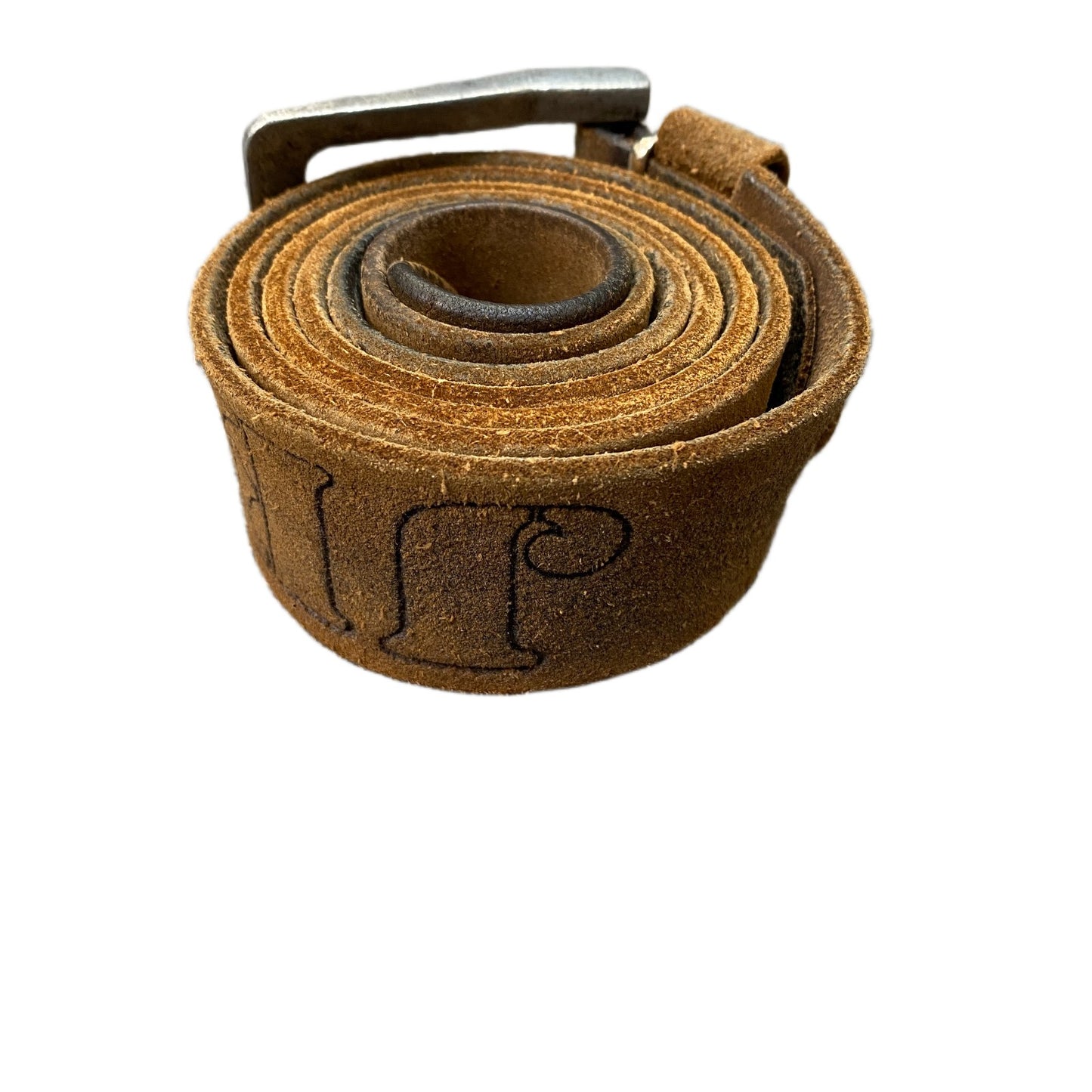 Jeans Waist Belt Mens Brown Leather Adjustable Silver Pin Buckle 43 Inches