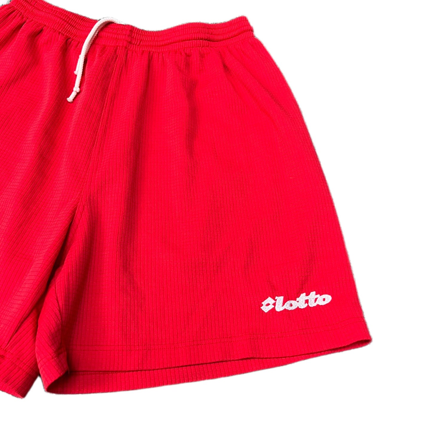 Vtg Lotto Athletic Shorts Mens XS 26" Waist Red Gym Training Workout Drawstring