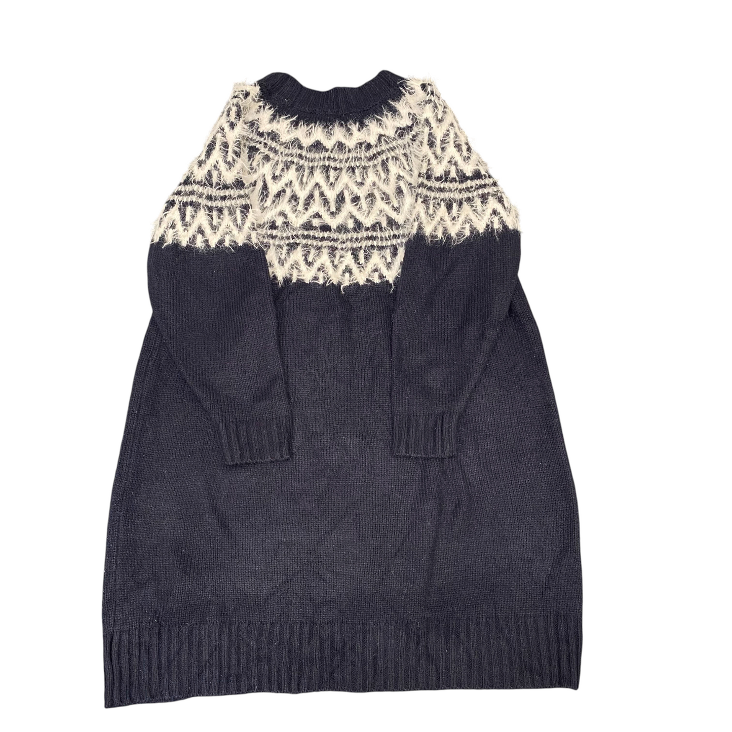 Sweater Dress Womens Small Blue White Fair Isle Nordic Knitted Winter Holiday