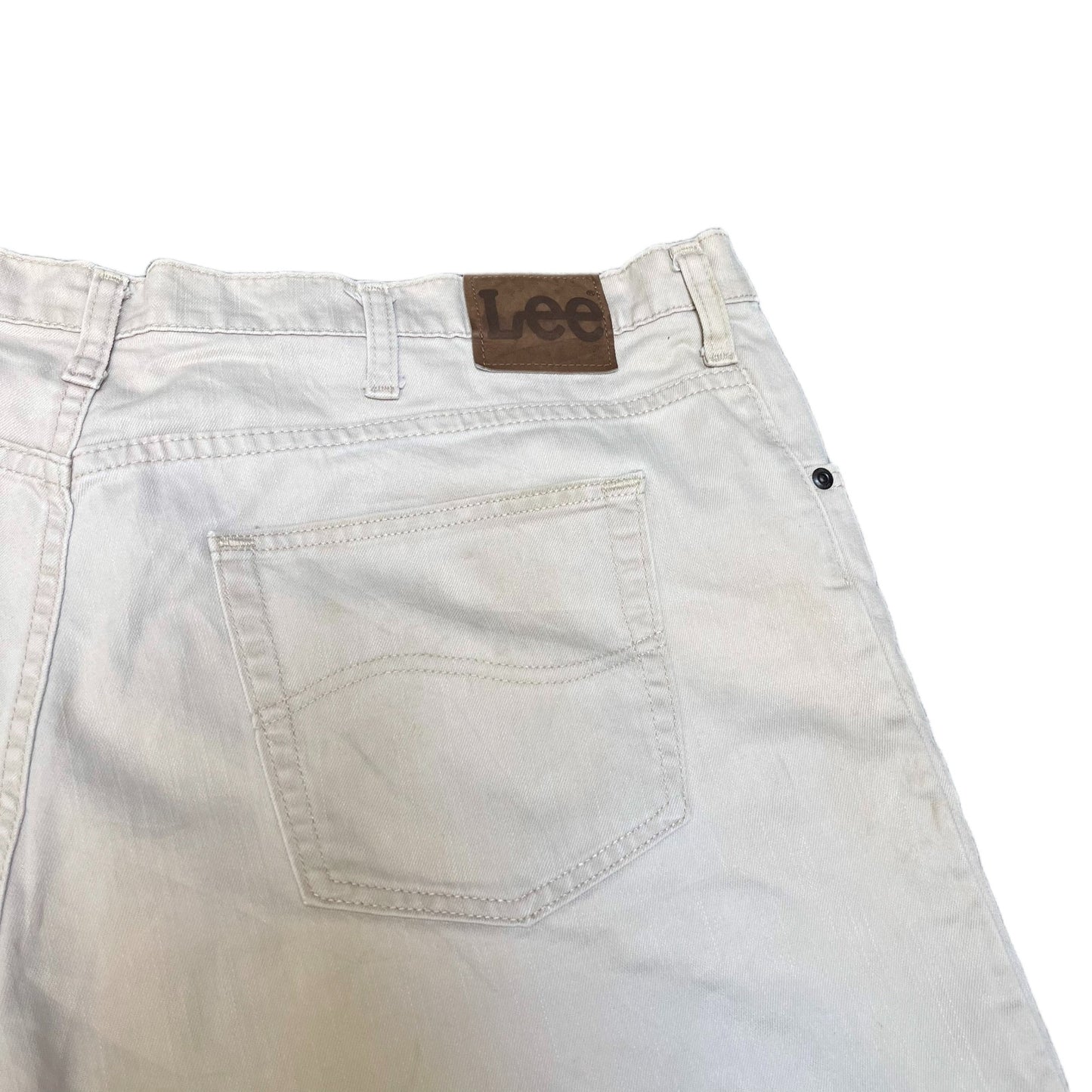 Lee Jean Shorts Fits as Mens XL 42" Waist Tan Denim Classic Five Pockets Outdoor