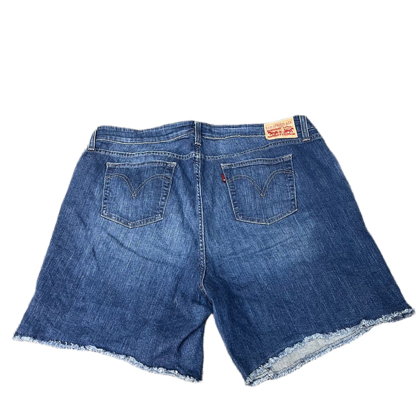 Levi's Cut Off Shorts Fits as Women 2XL 39" Waist Blue Denim Medium Wash Red Tab