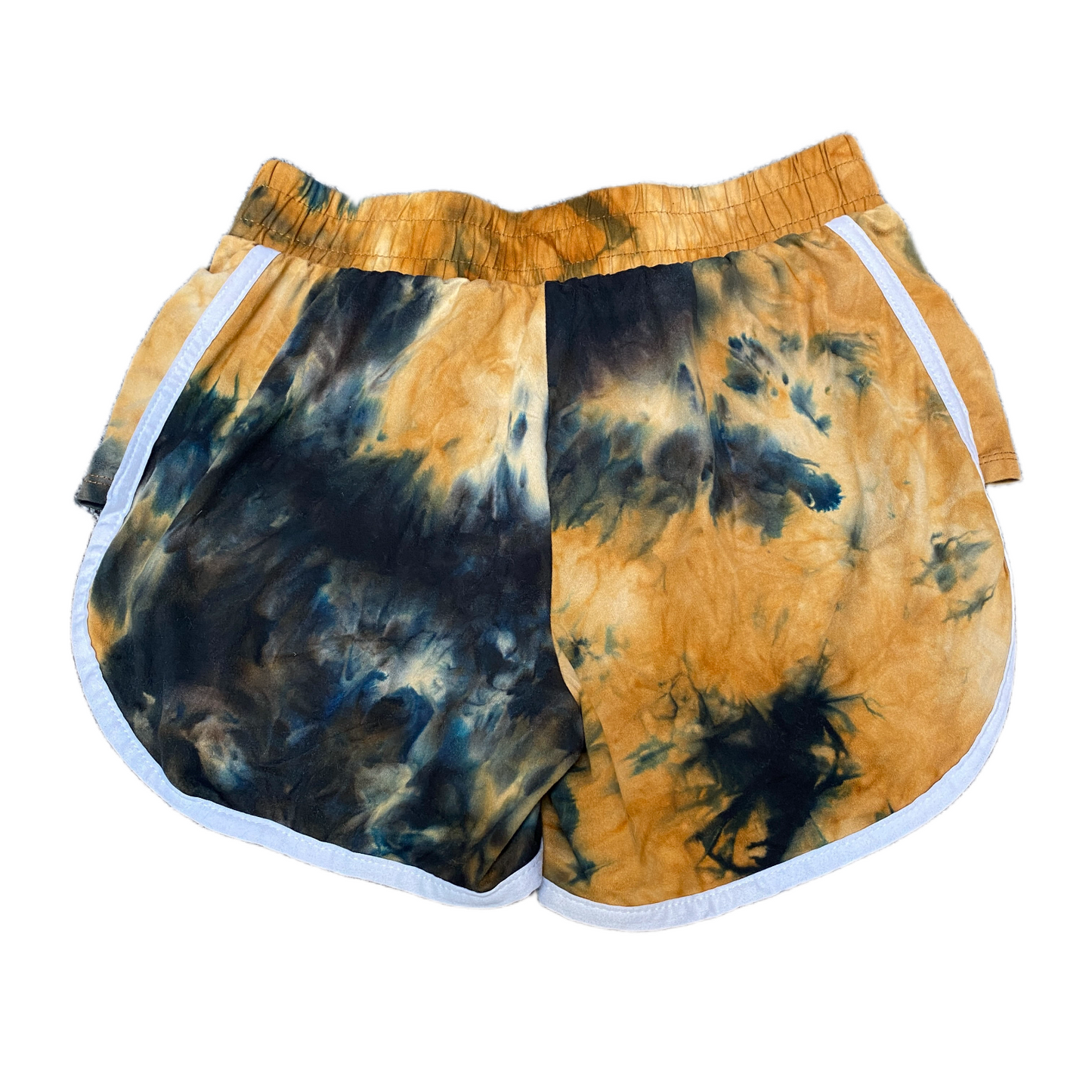 Running Sprinter Shorts Womens S 25" Waist Multi Tie Dye Athletic Dolphin Hem