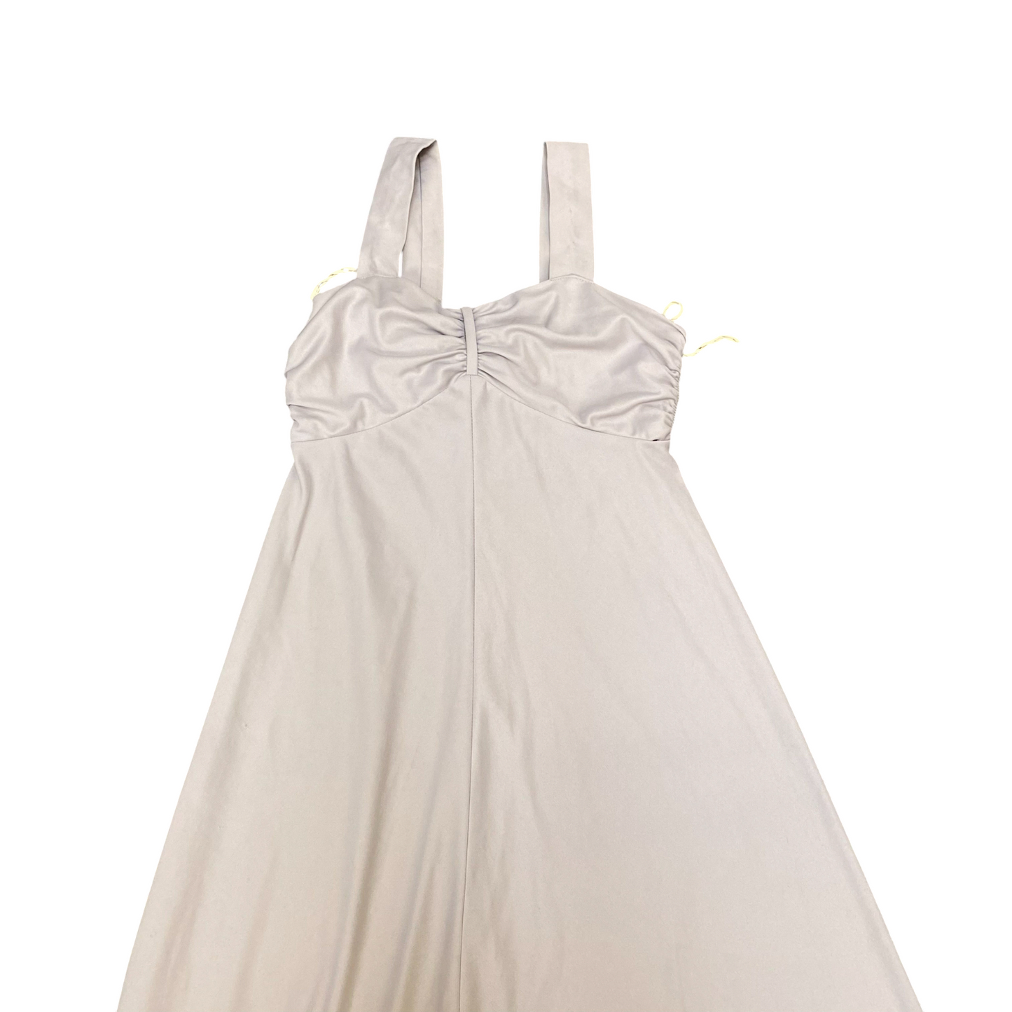 Womens Long Maxi Dress S White Solid Regular Fit Wide Straps Outdoor Back Zip