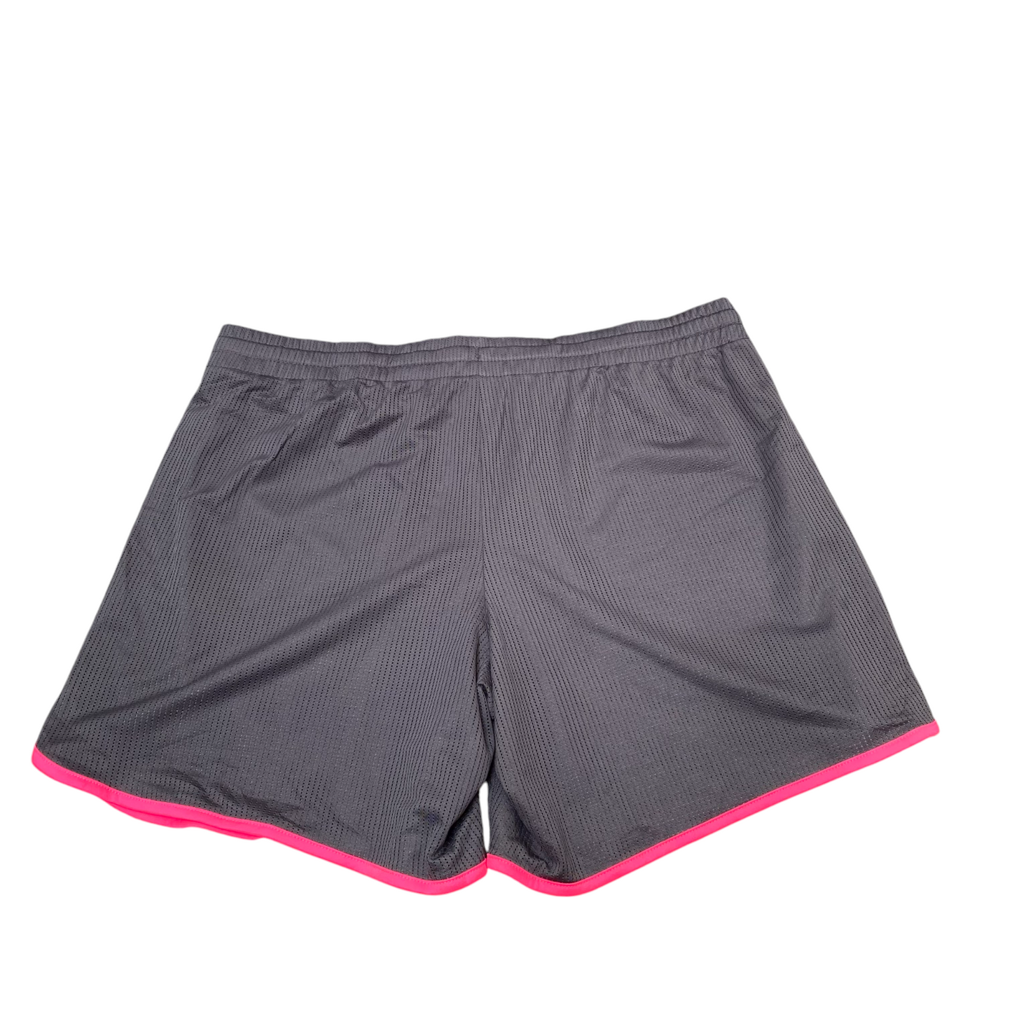 Running Shorts Womens XL Grey Allover Mesh Elastic Waist Drawstring Dolphin Hem